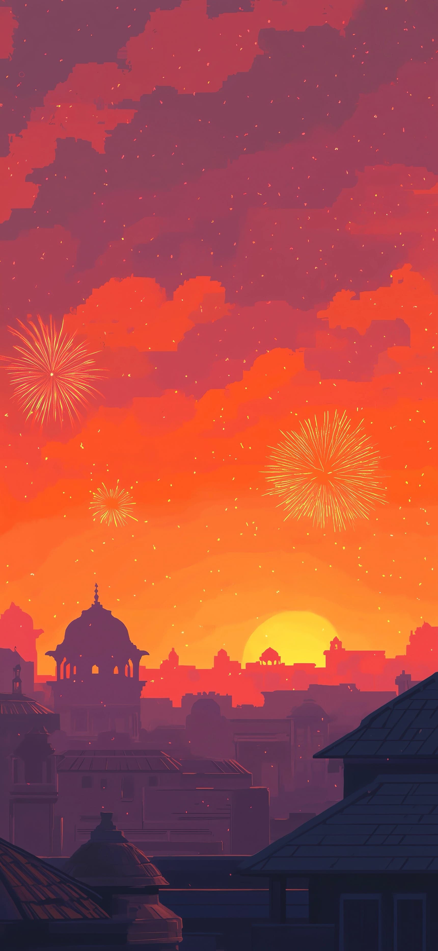 Purple City Celebration - free phone wallpaper