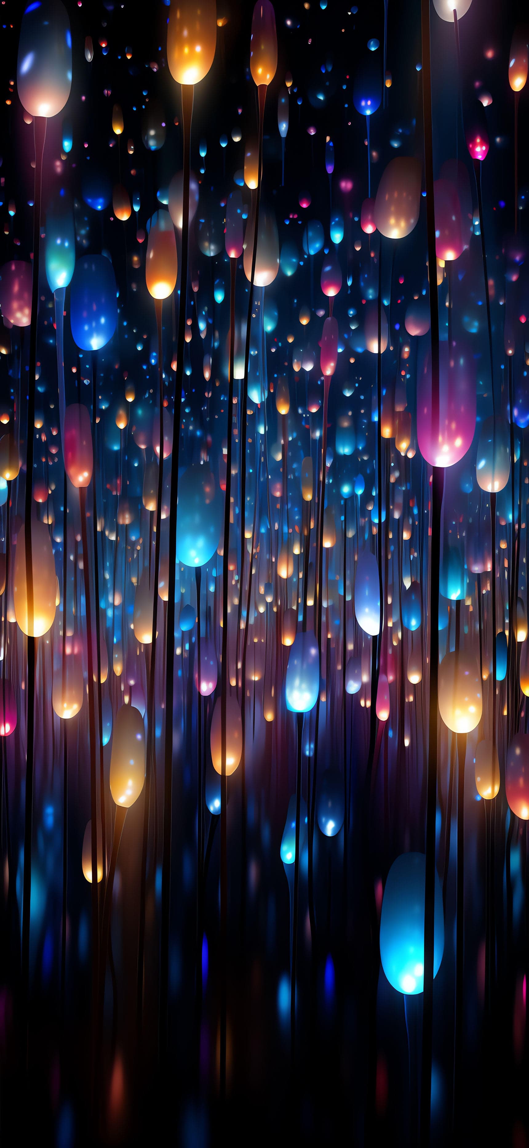 Luminous Orb Cascade - free phone wallpaper