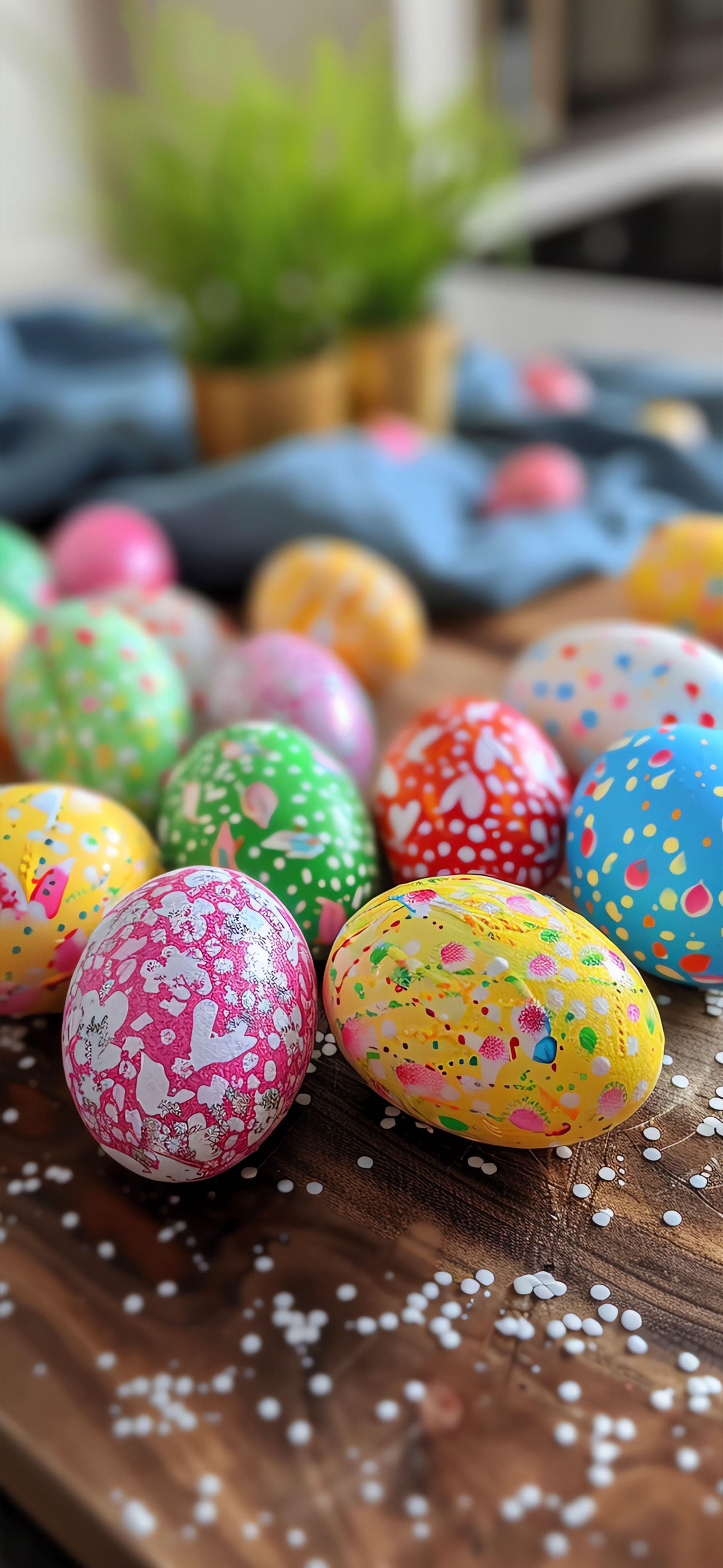 Painted Egg Display - free phone wallpaper