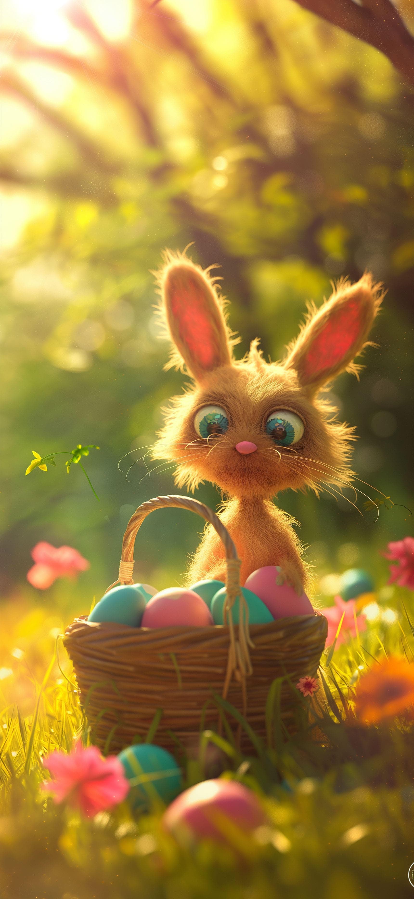 Easter Bunny Basket - free phone wallpaper