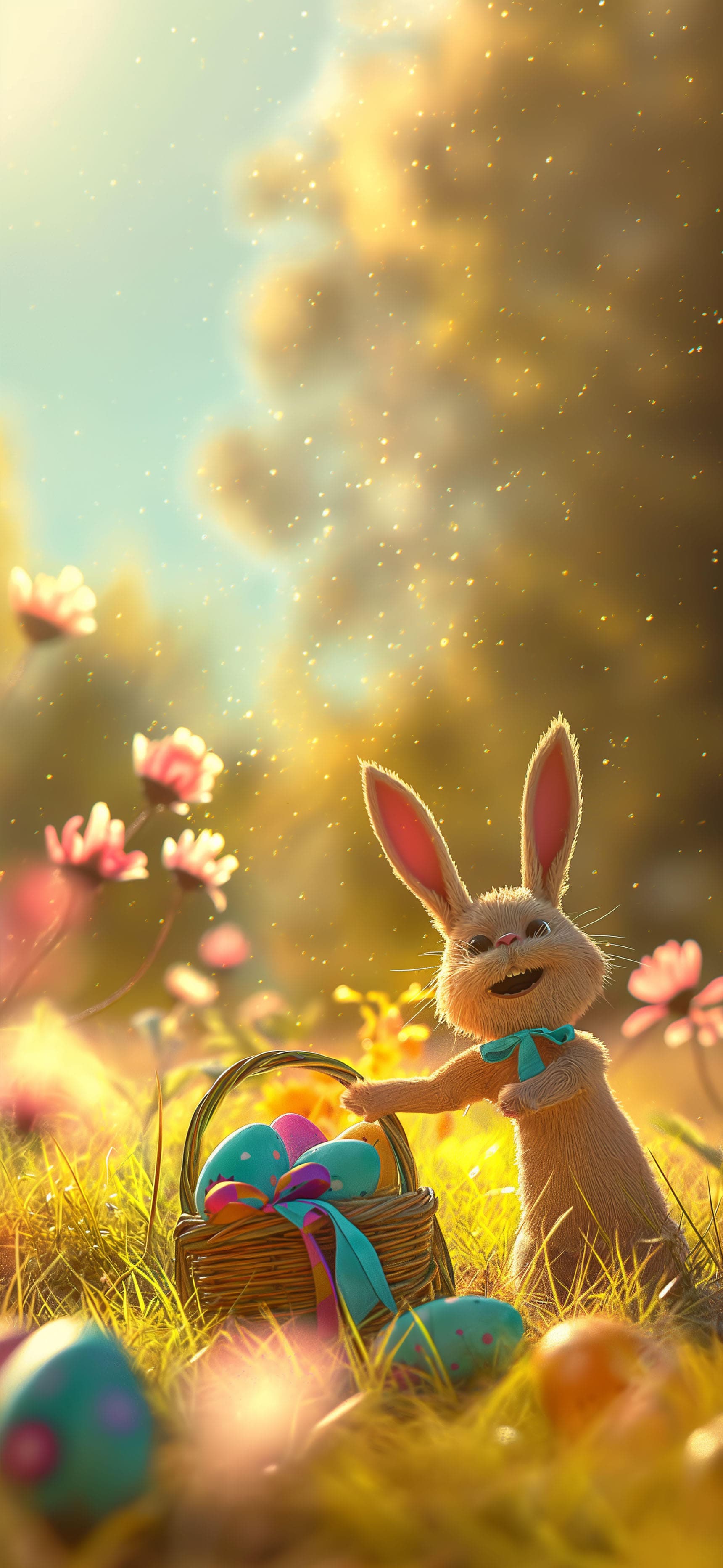 Easter Bunny Basket - free phone wallpaper