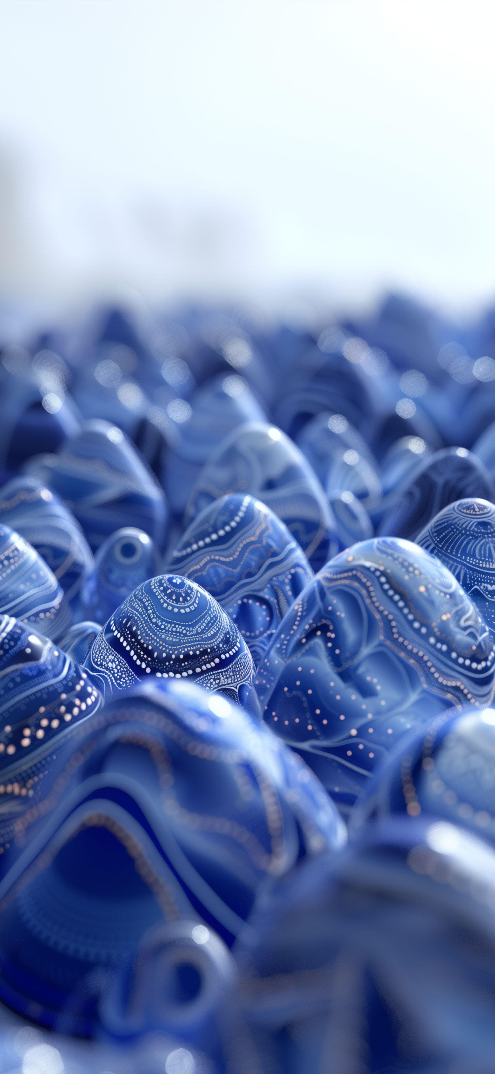 Blue Patterned Spheres - free phone wallpaper