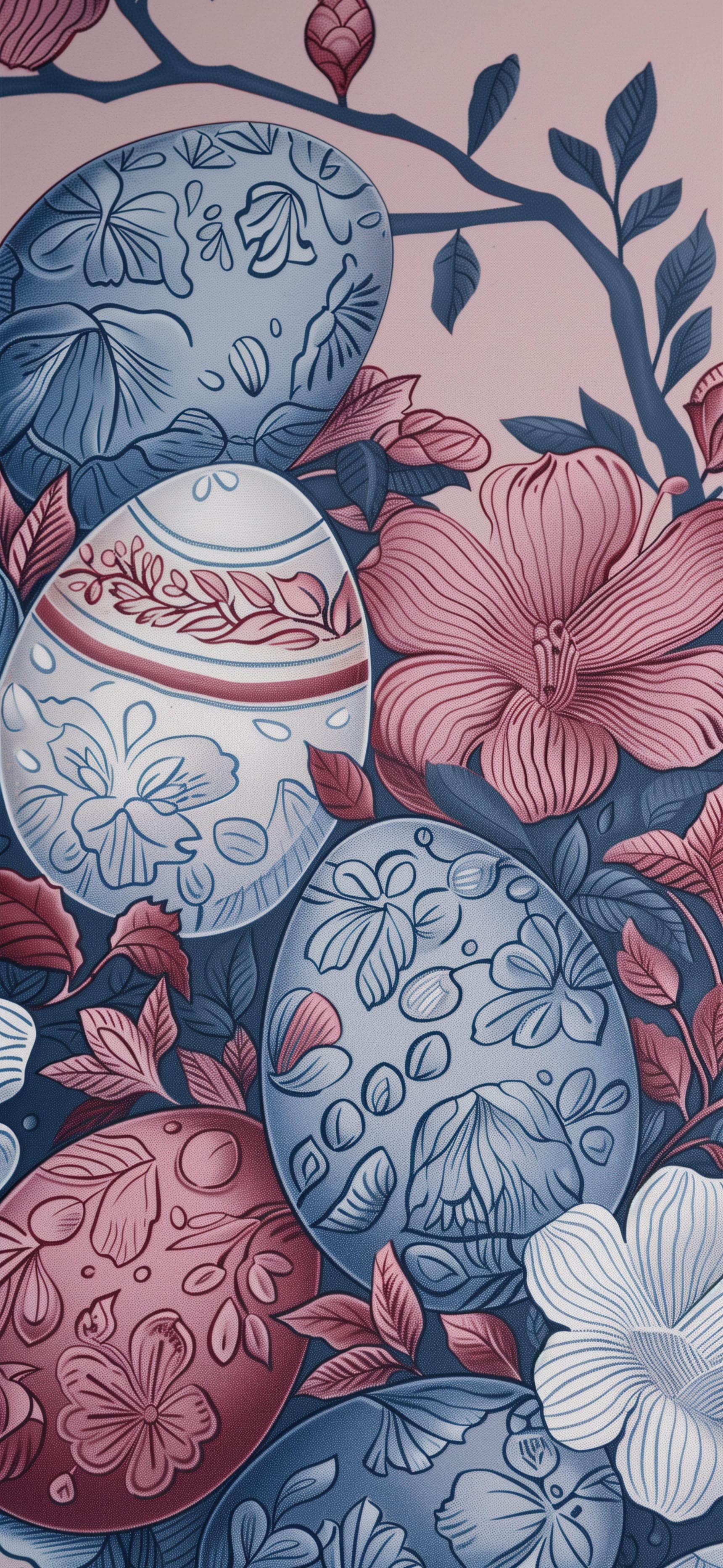 Floral Egg Art - free phone wallpaper