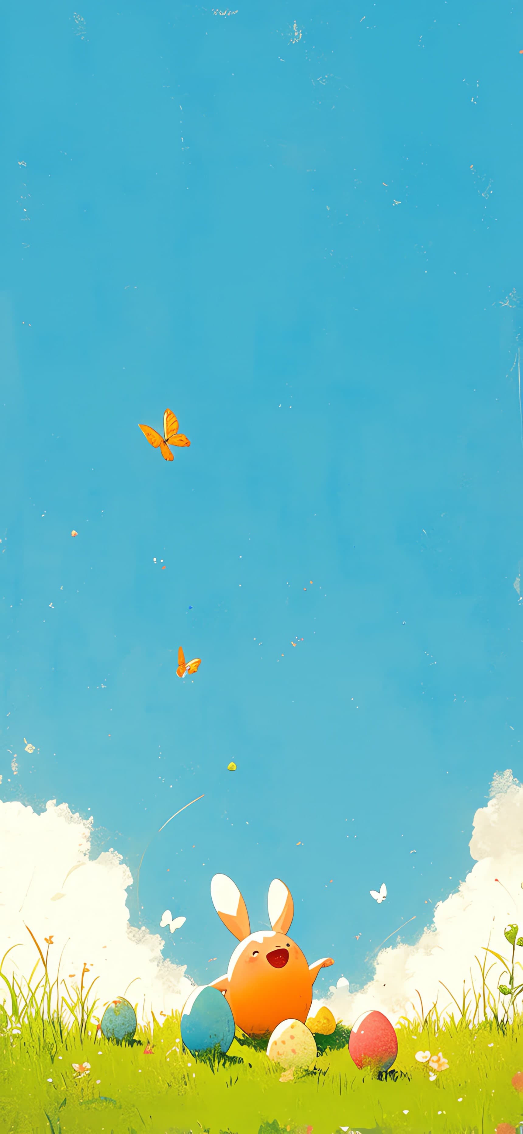 Happy Easter Scene - free phone wallpaper