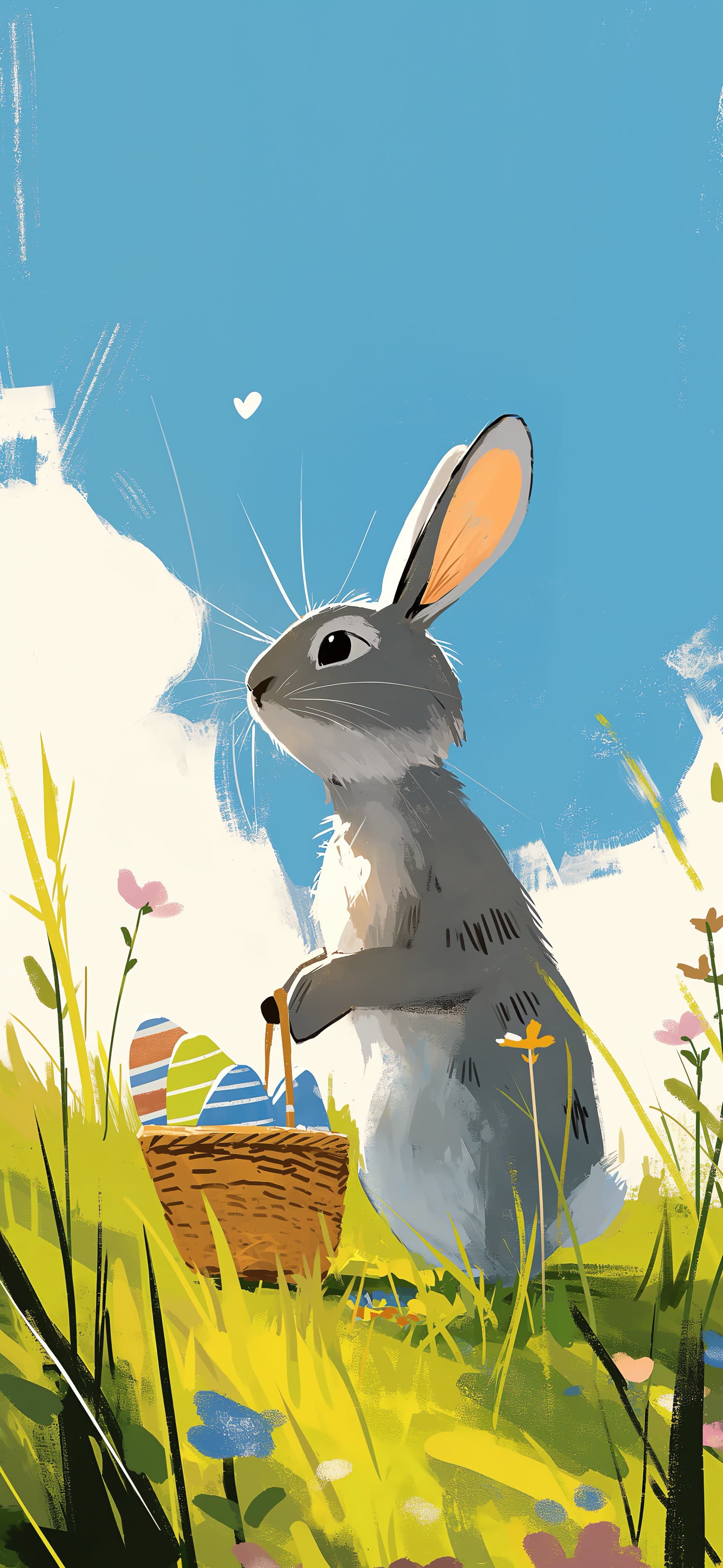 Easter Bunny Meadow - free phone wallpaper