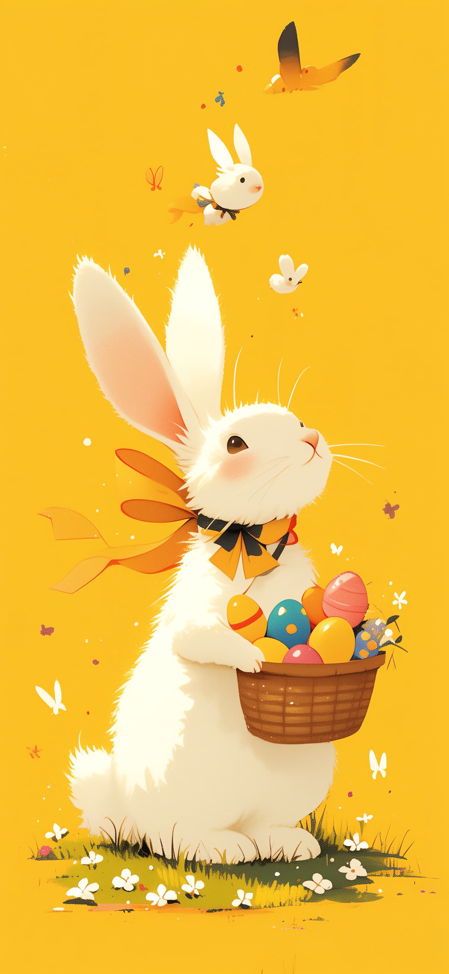 Whimsical Easter Bunny - free phone wallpaper