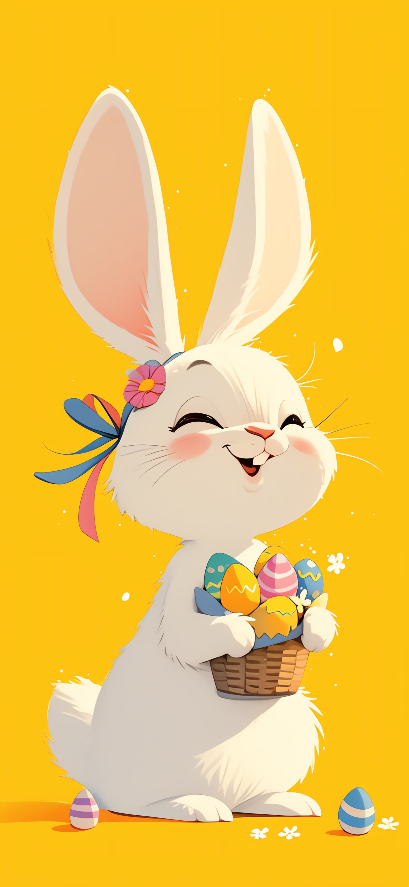Smiling Easter Bunny - free phone wallpaper