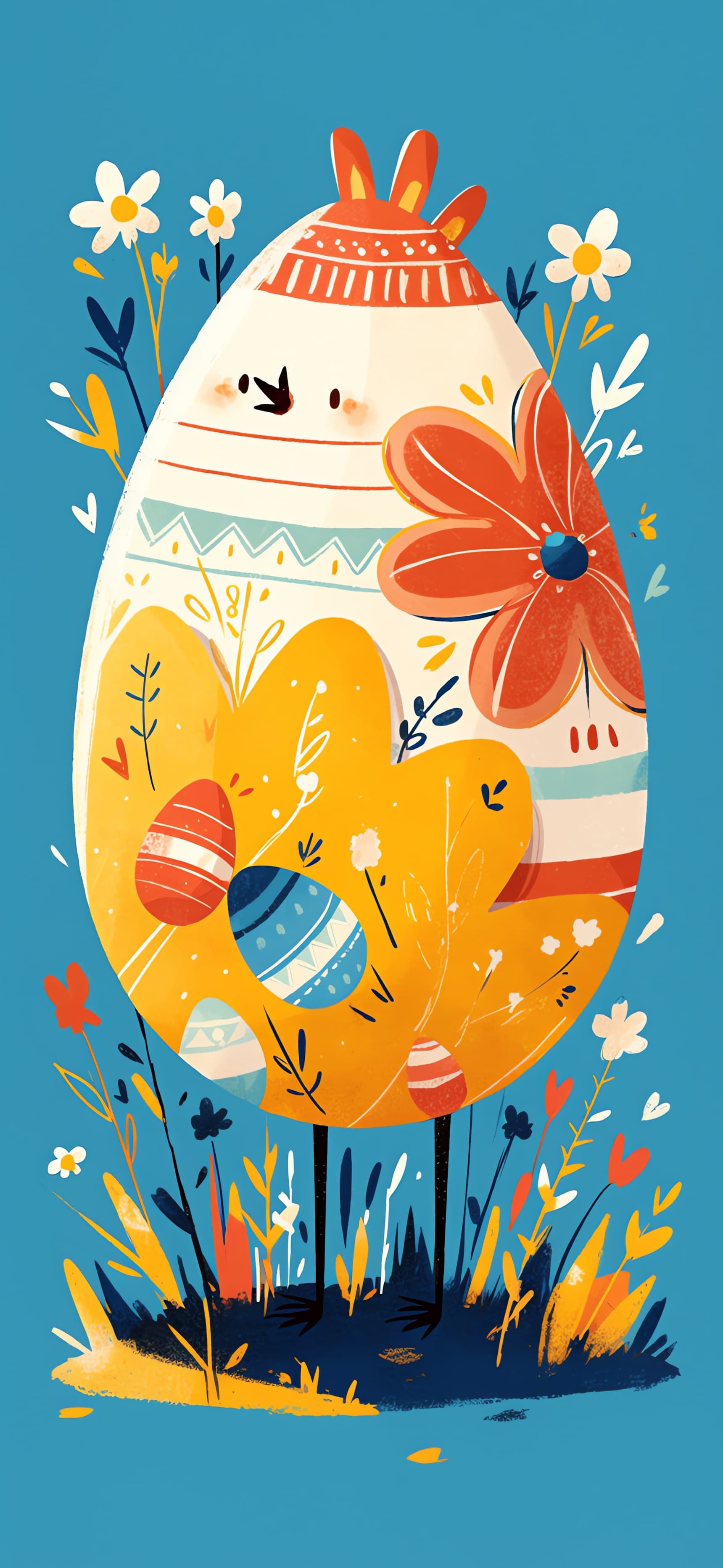 Floral Easter Egg - free phone wallpaper