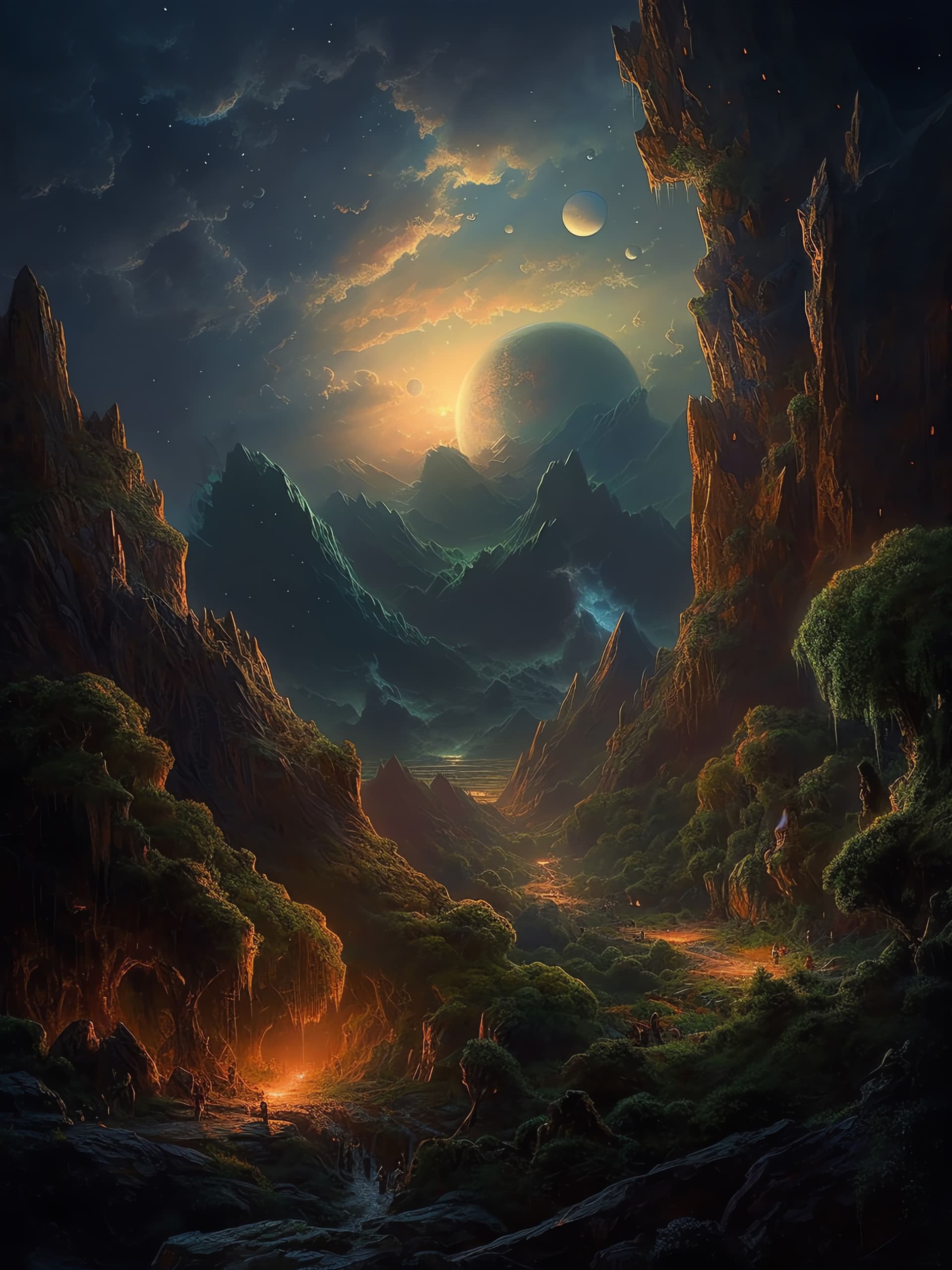 Mystic Valley Night - free phone wallpaper