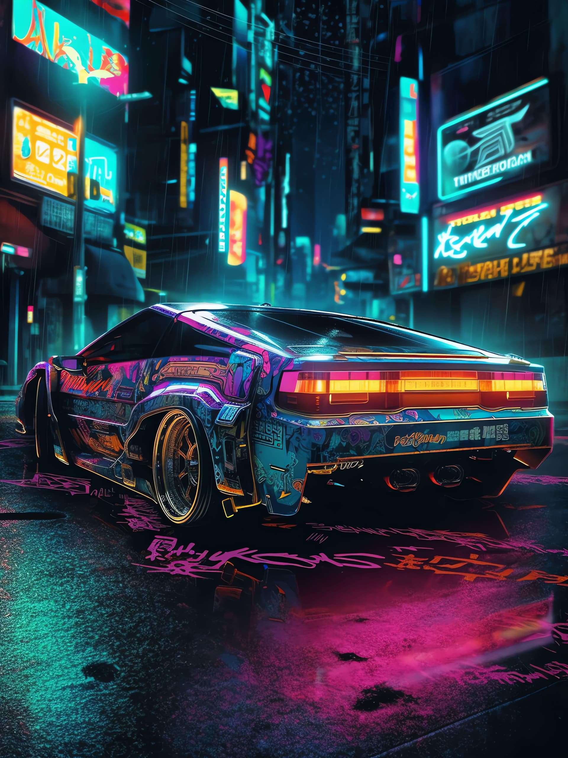 Neon Racer - free phone wallpaper