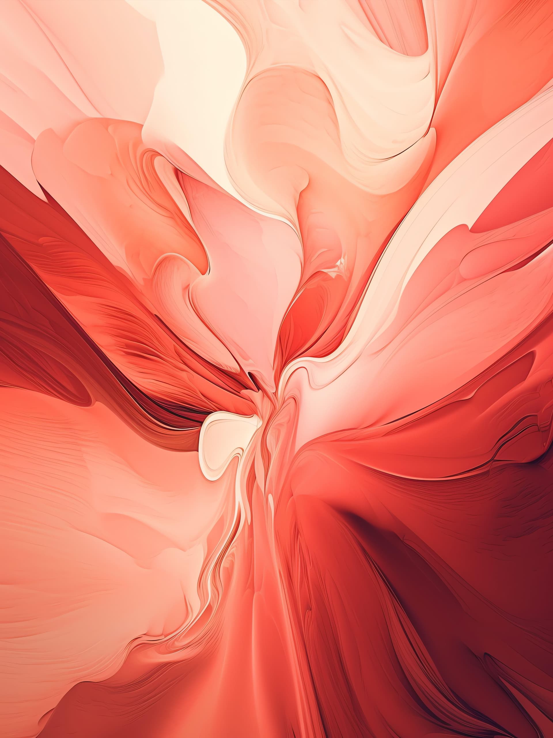 Coral Abstract Bloom - free phone wallpaper