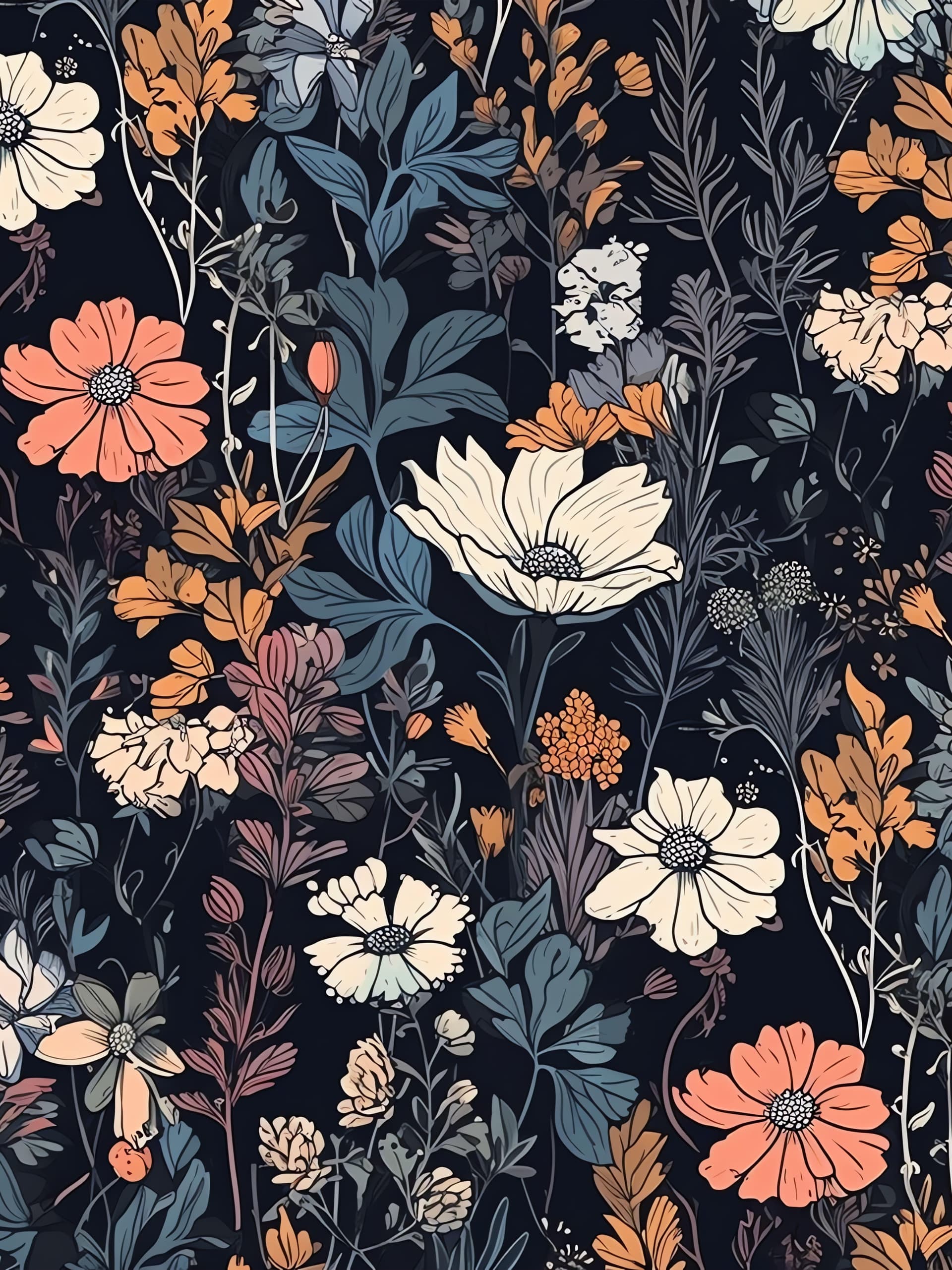 Floral Garden Pattern - free phone wallpaper