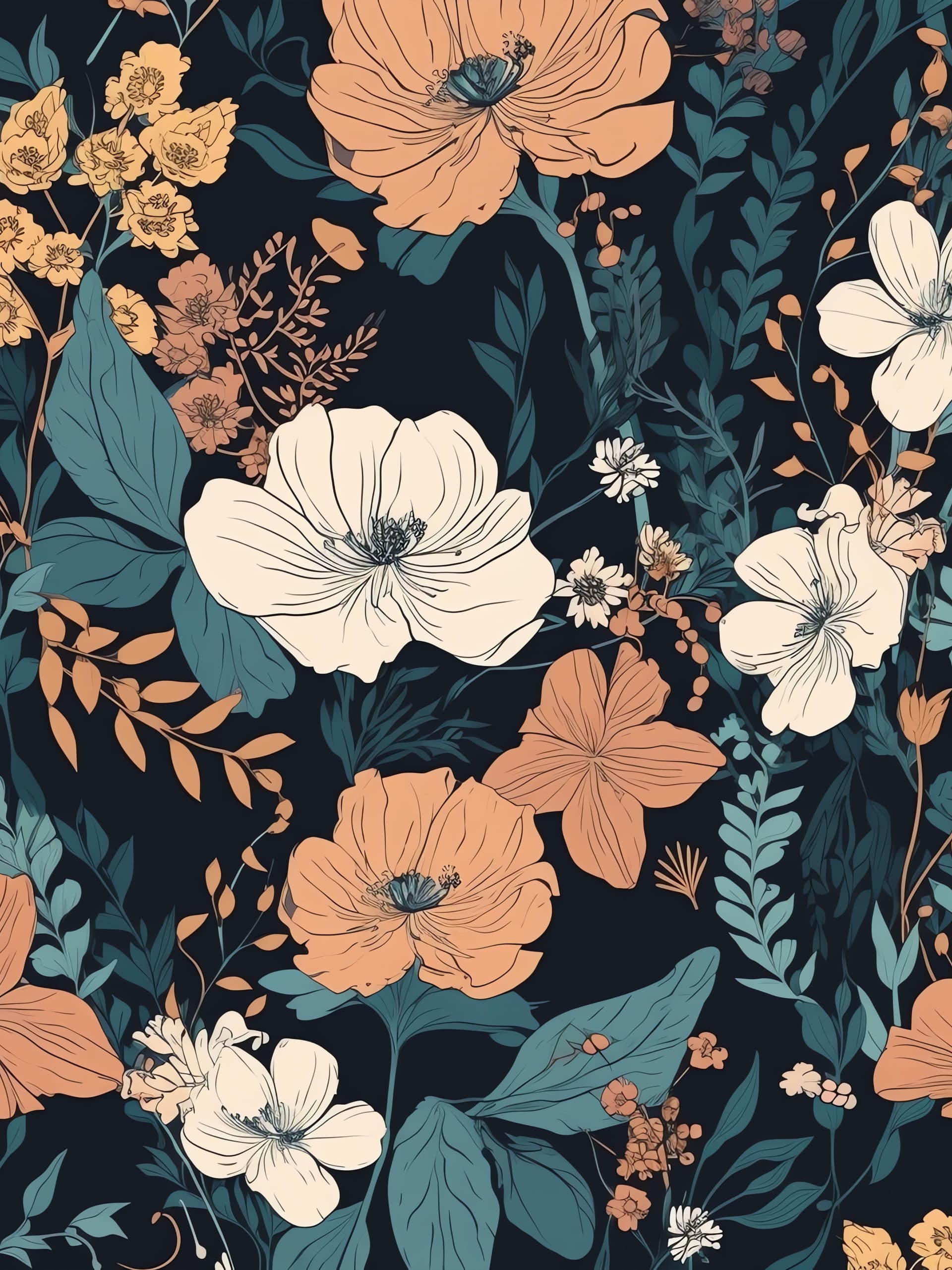 Floral Dark Bloom - free phone wallpaper