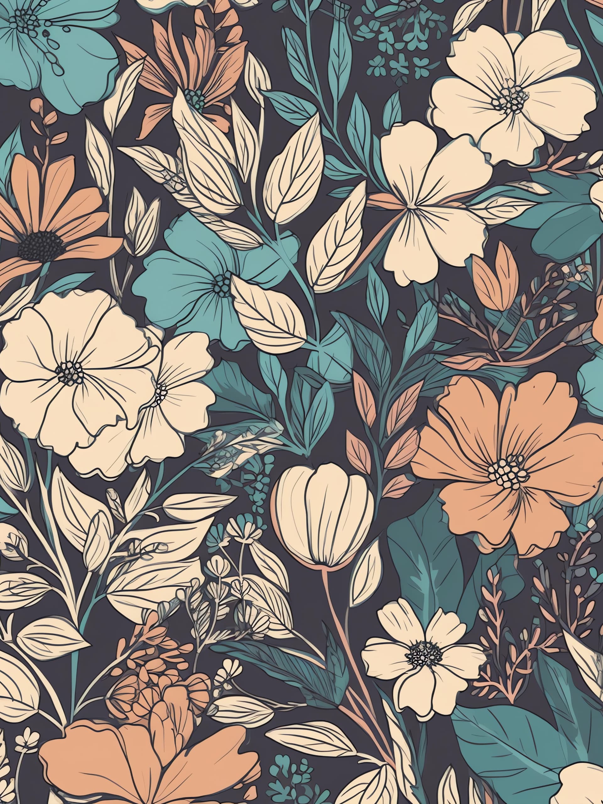 Floral Harmony Pattern - free phone wallpaper