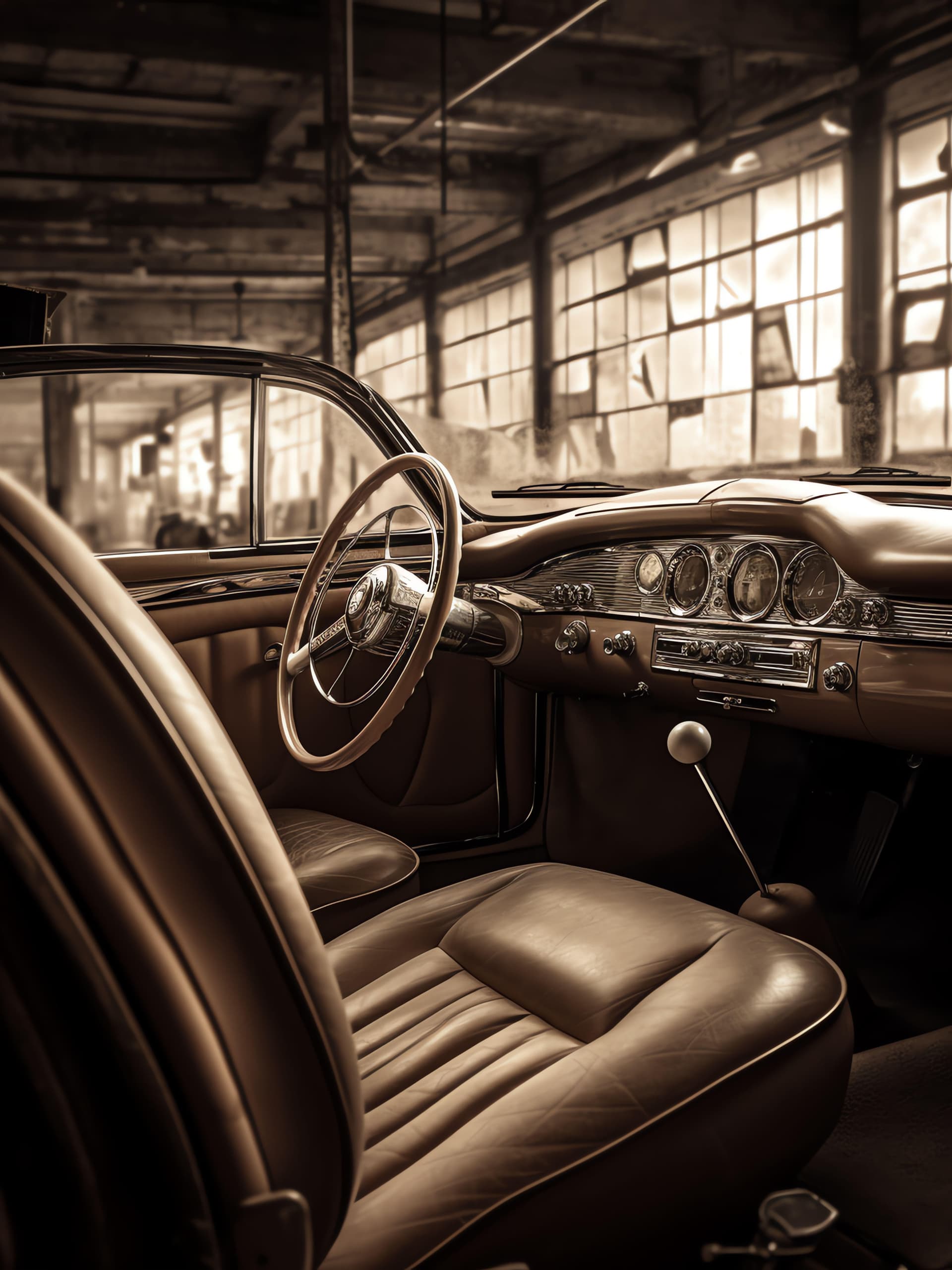 Vintage Car Interior - free phone wallpaper