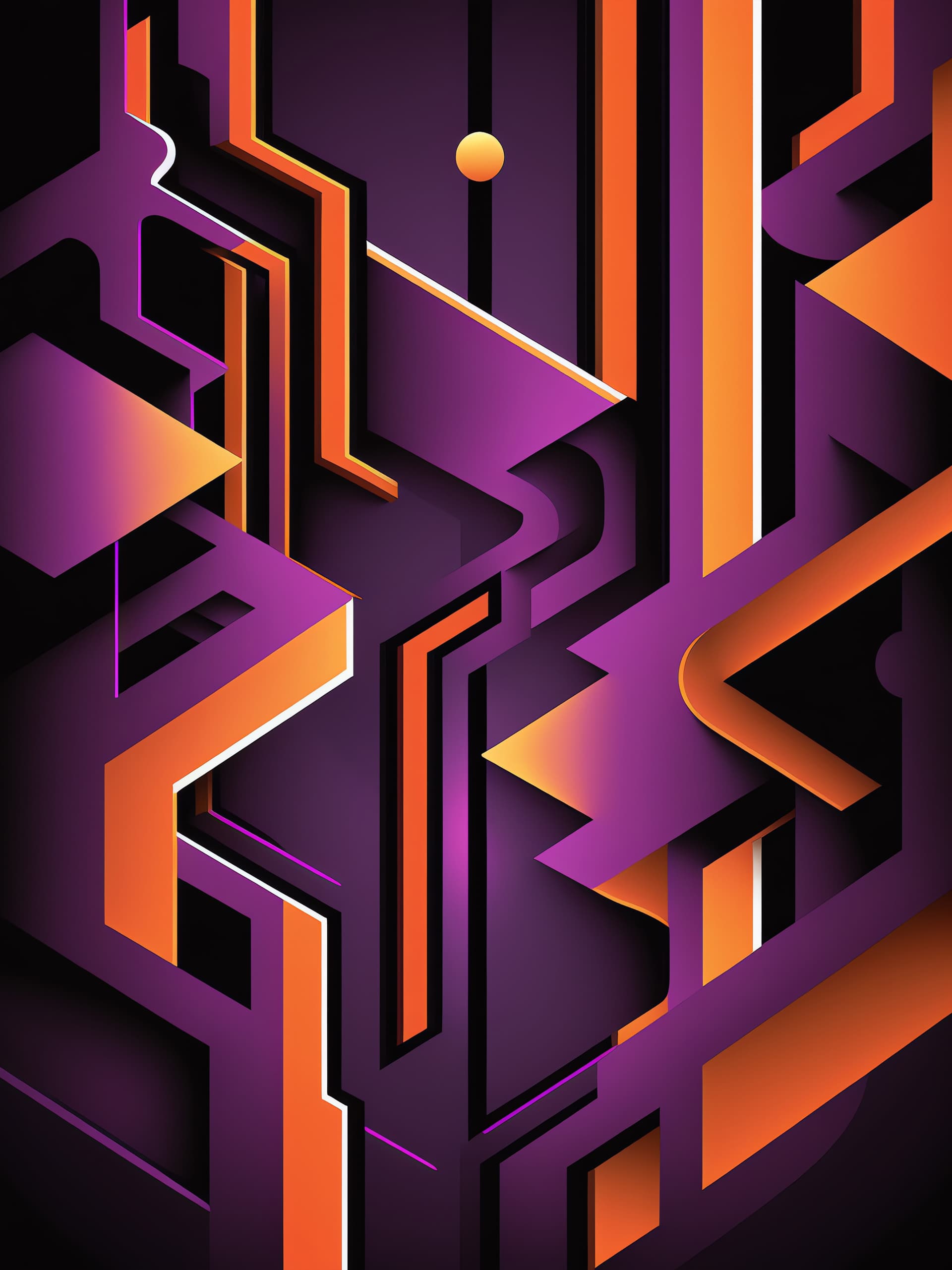 Geometric Purple Maze - free phone wallpaper