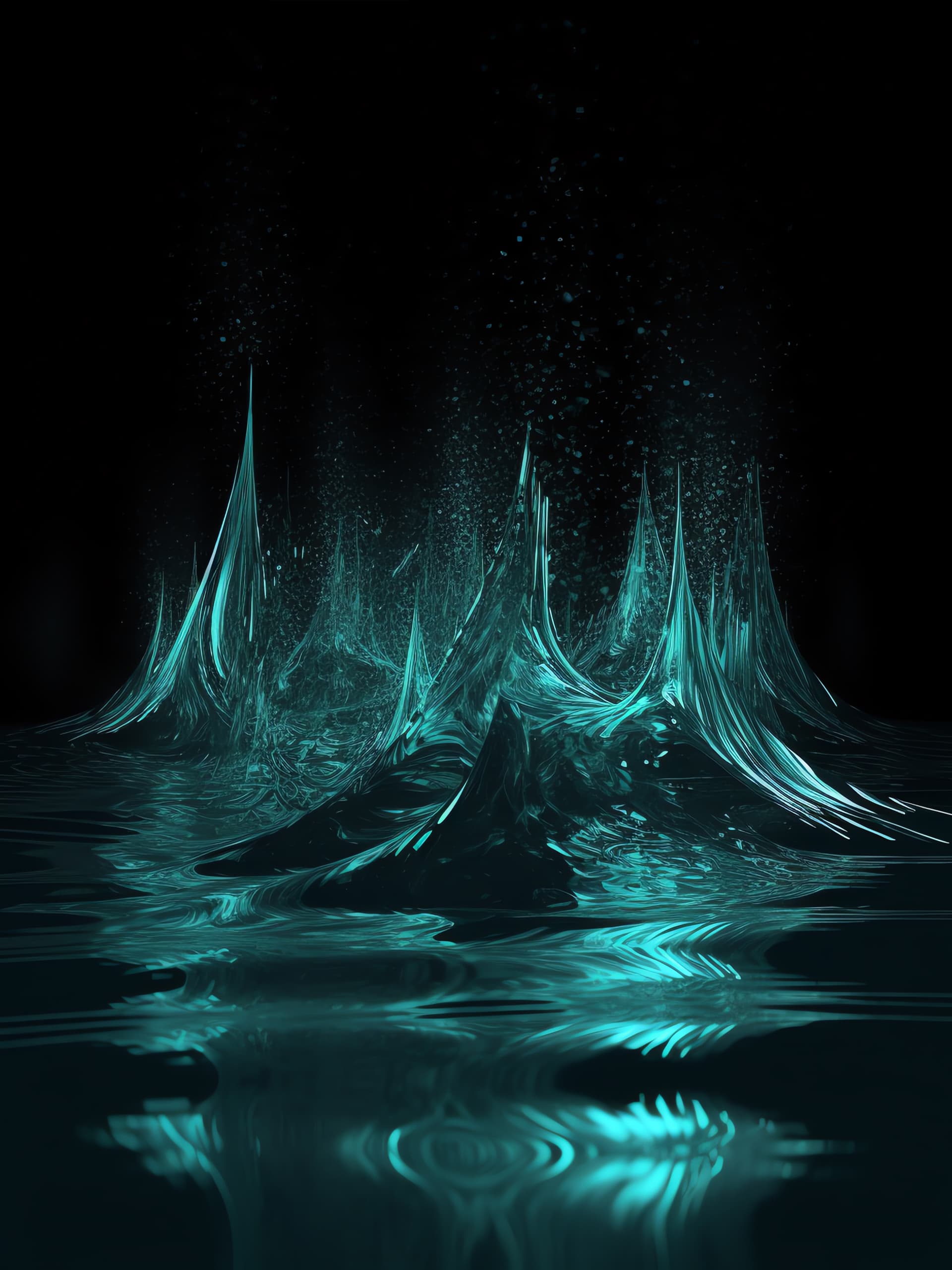 Aqua Crystal Peaks - free phone wallpaper