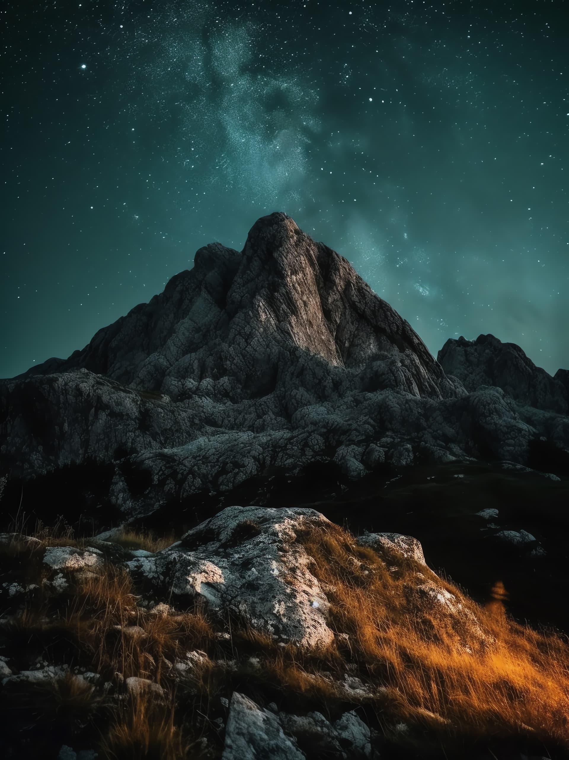 Starry Mountain Peak - free phone wallpaper