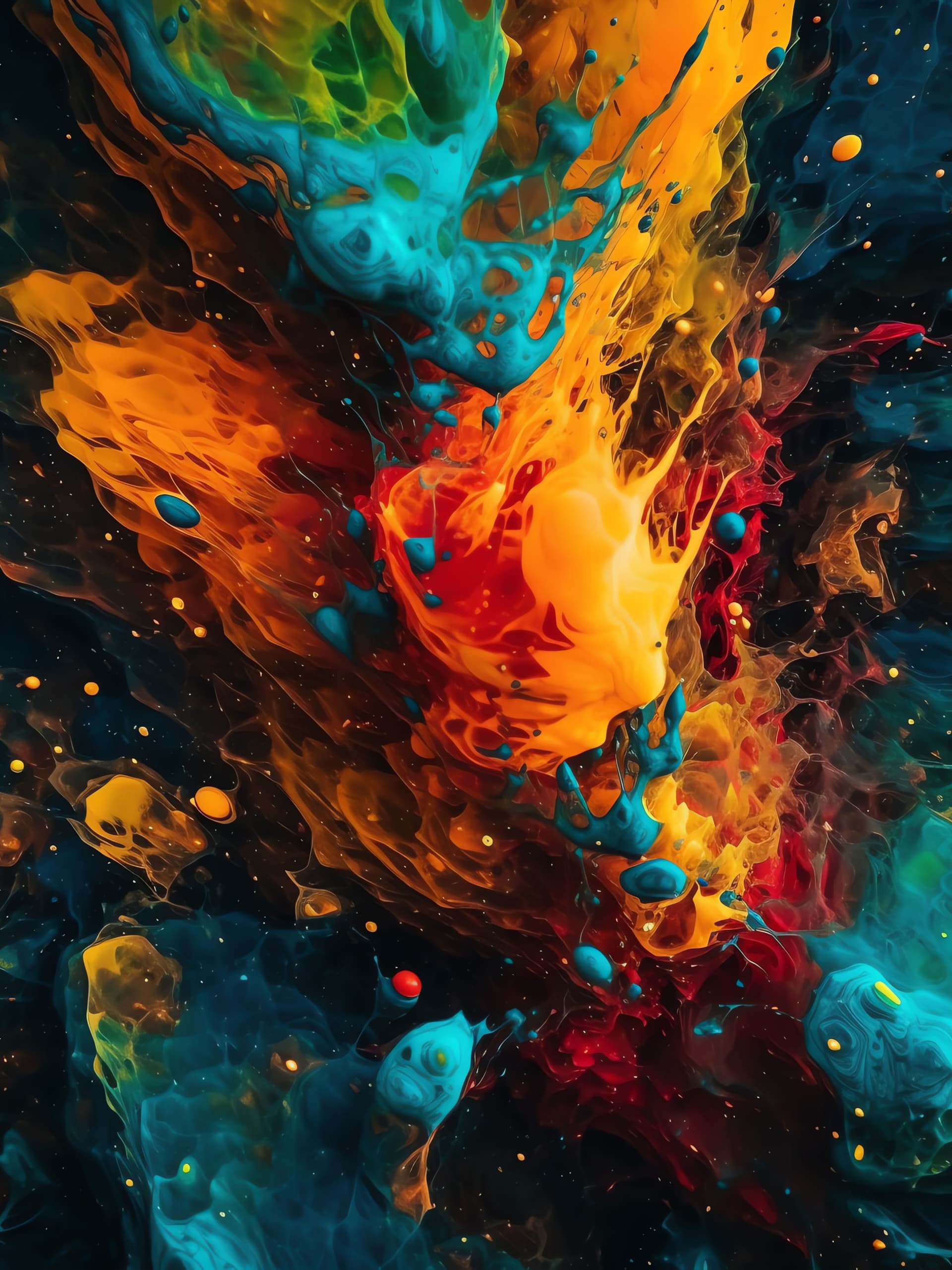 Cosmic Paint Splash - free phone wallpaper
