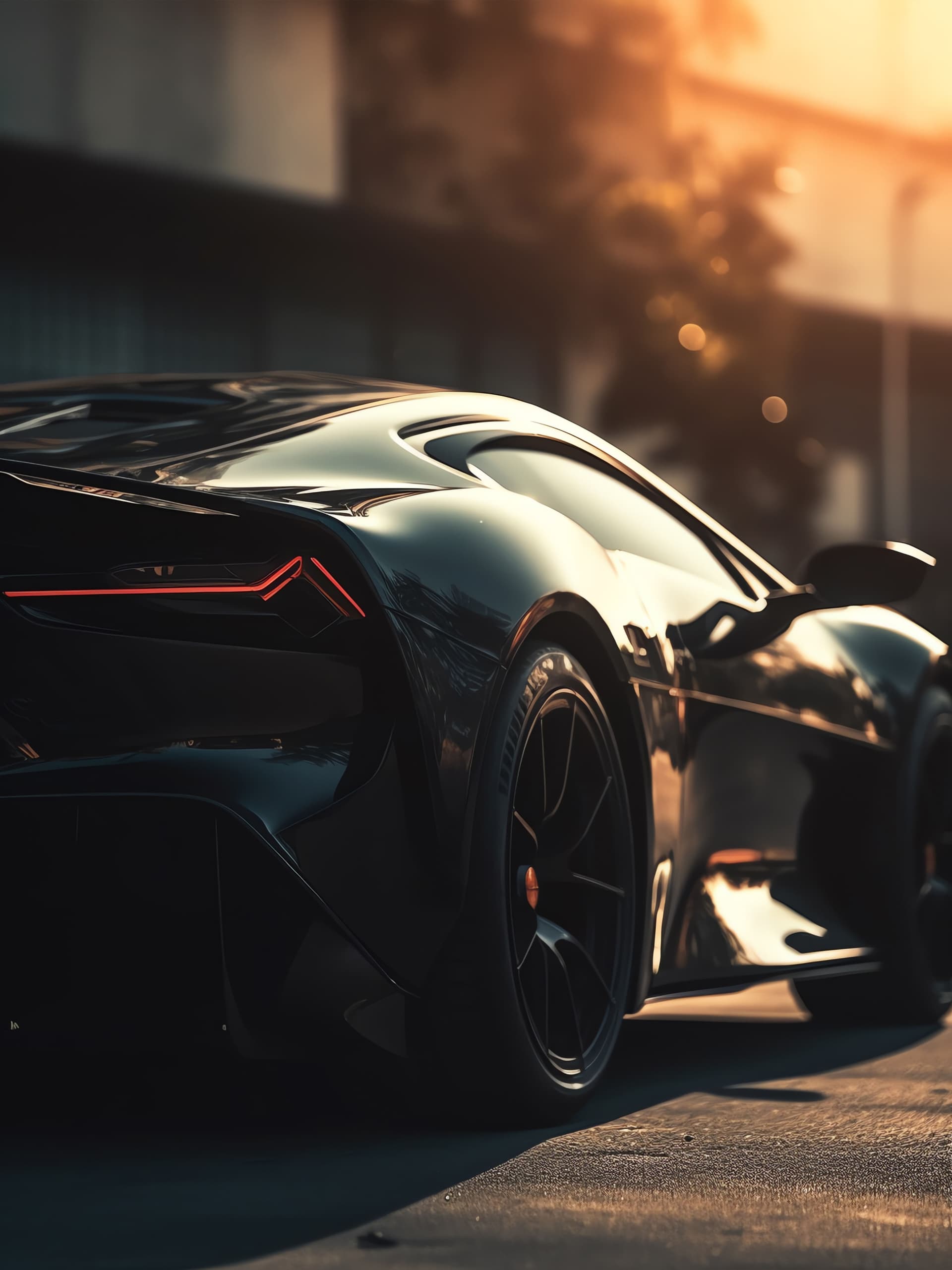 Sleek Black Car - free phone wallpaper