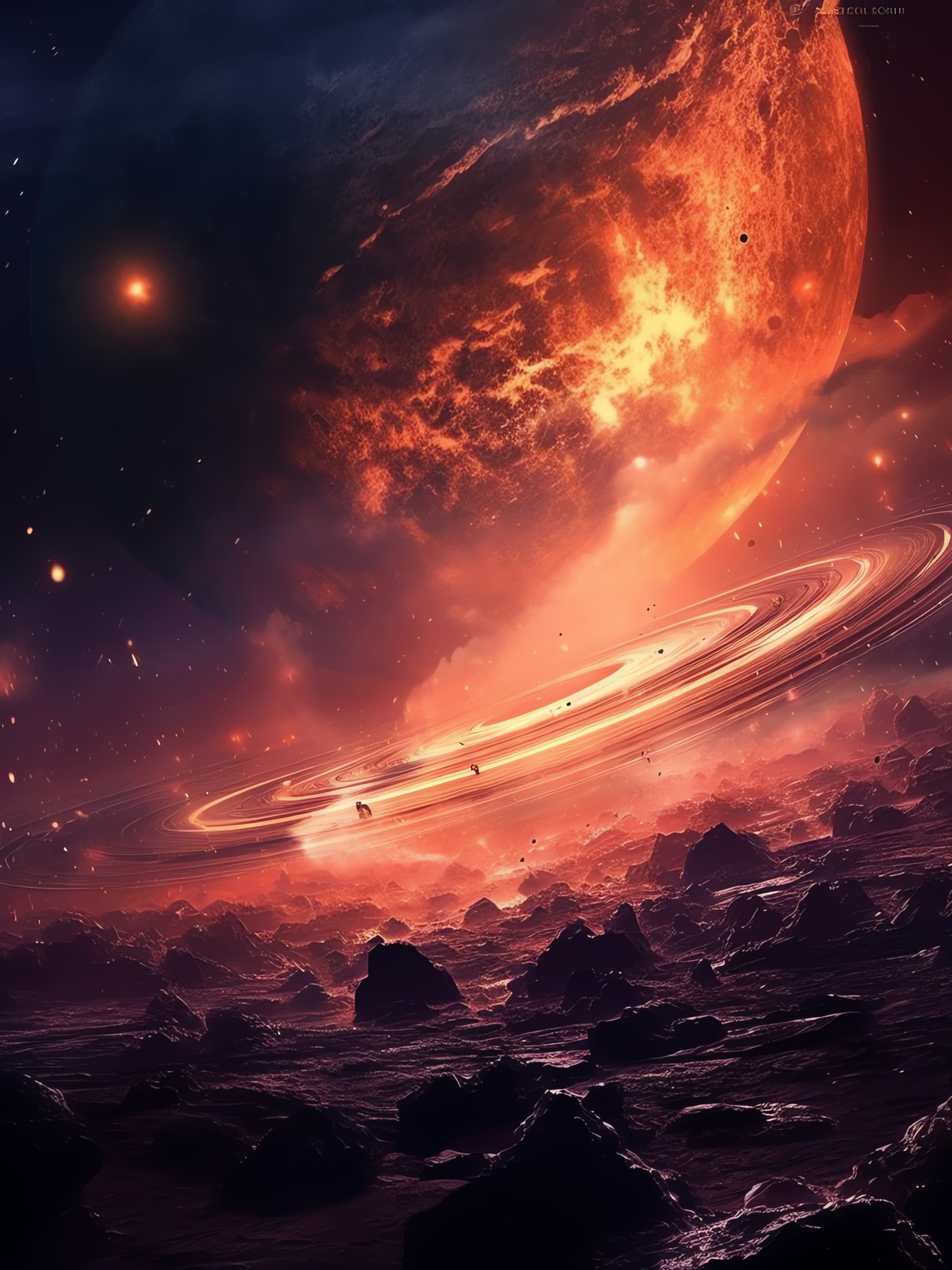 Cosmic Red Planet - free phone wallpaper