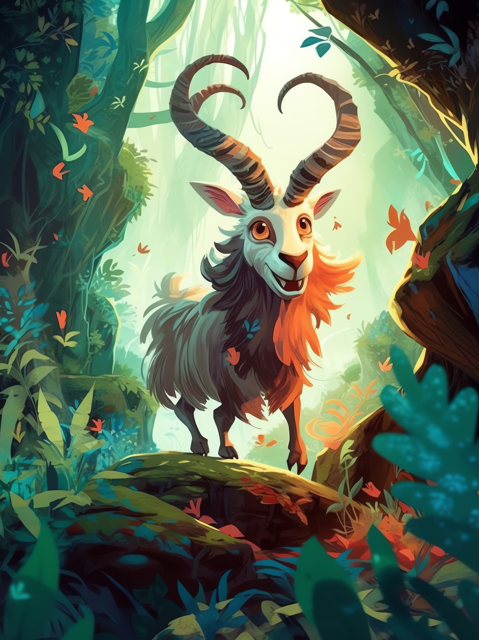 Forest Goat - free phone wallpaper