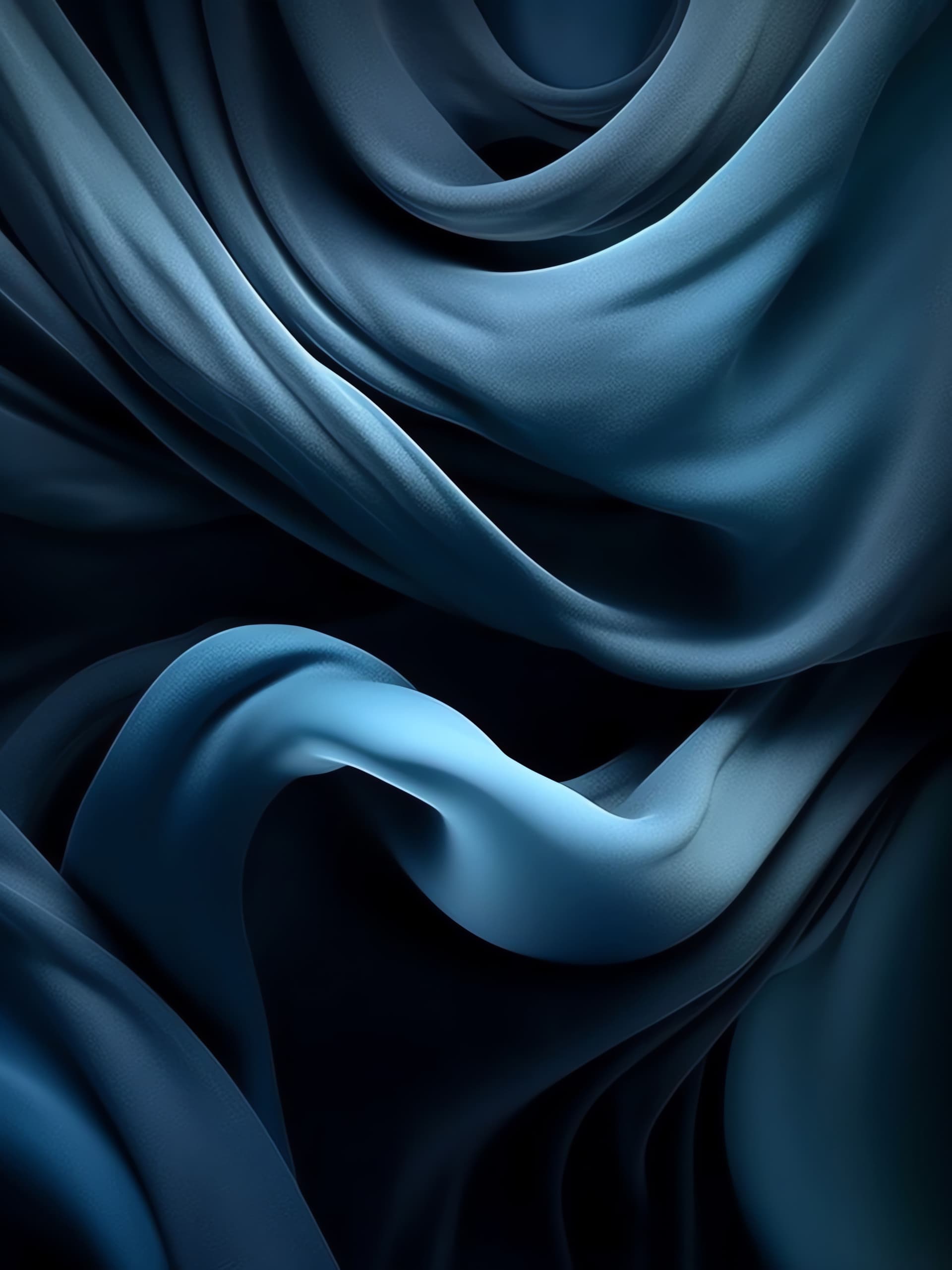 Silky Blue Waves - free phone wallpaper