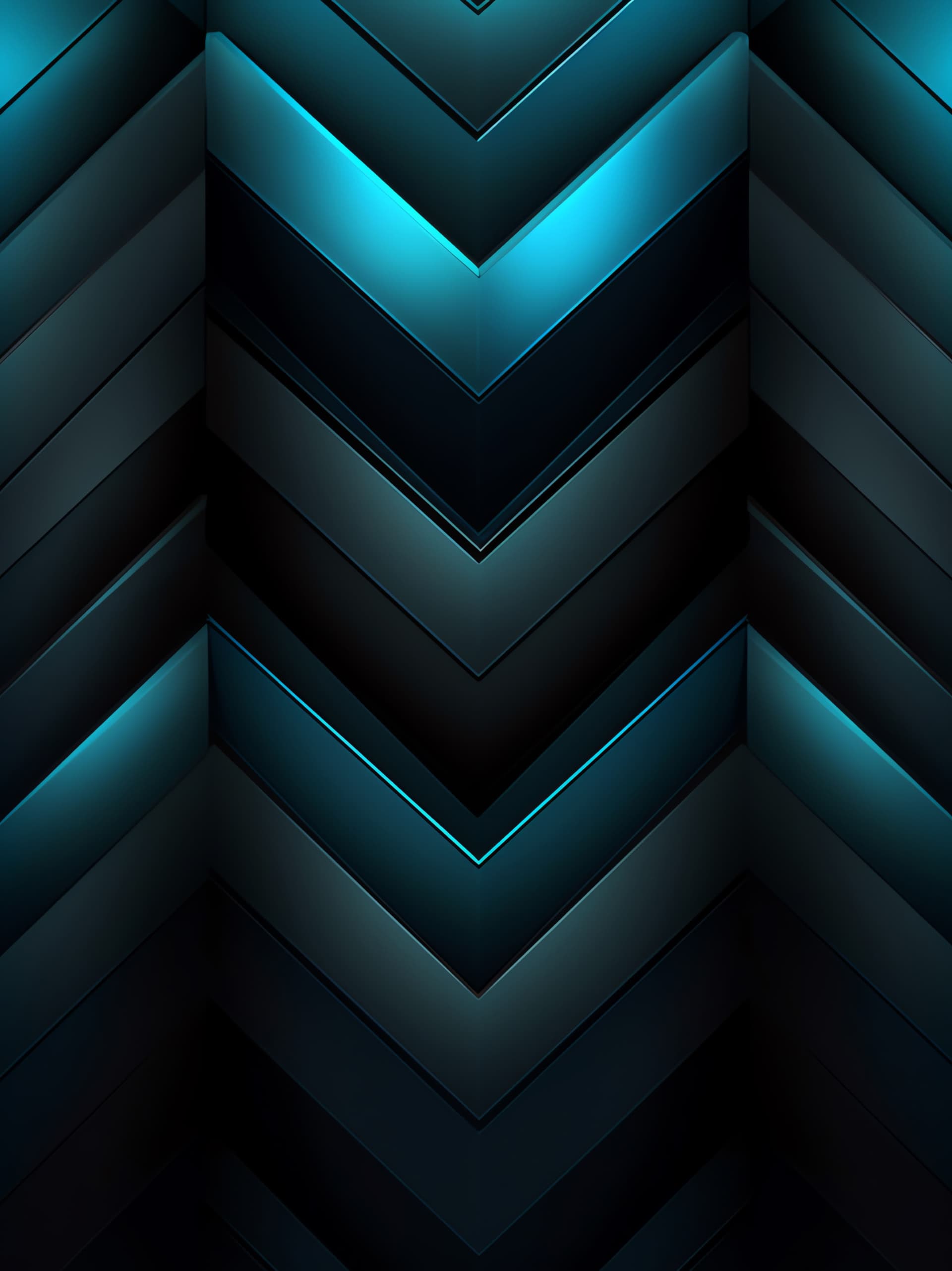 Teal Geometric Descent - free phone wallpaper
