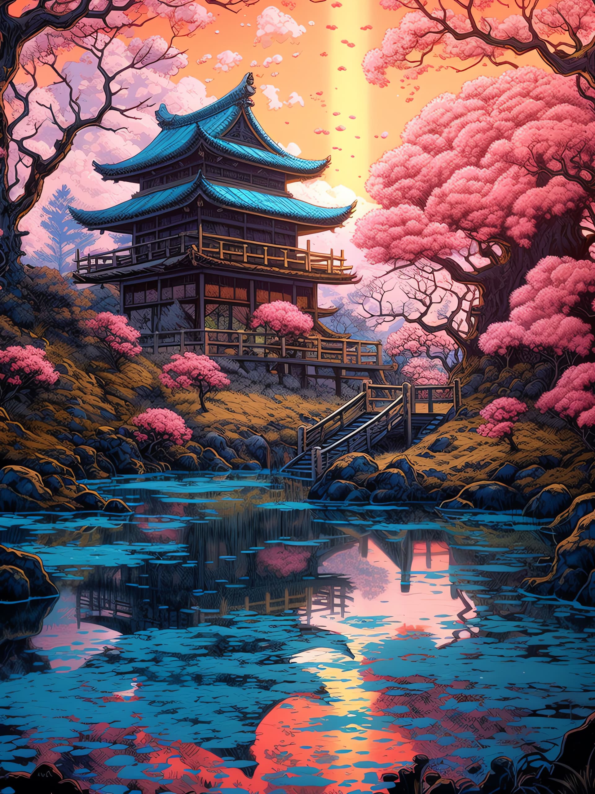Oriental Blossom Serenity - free phone wallpaper