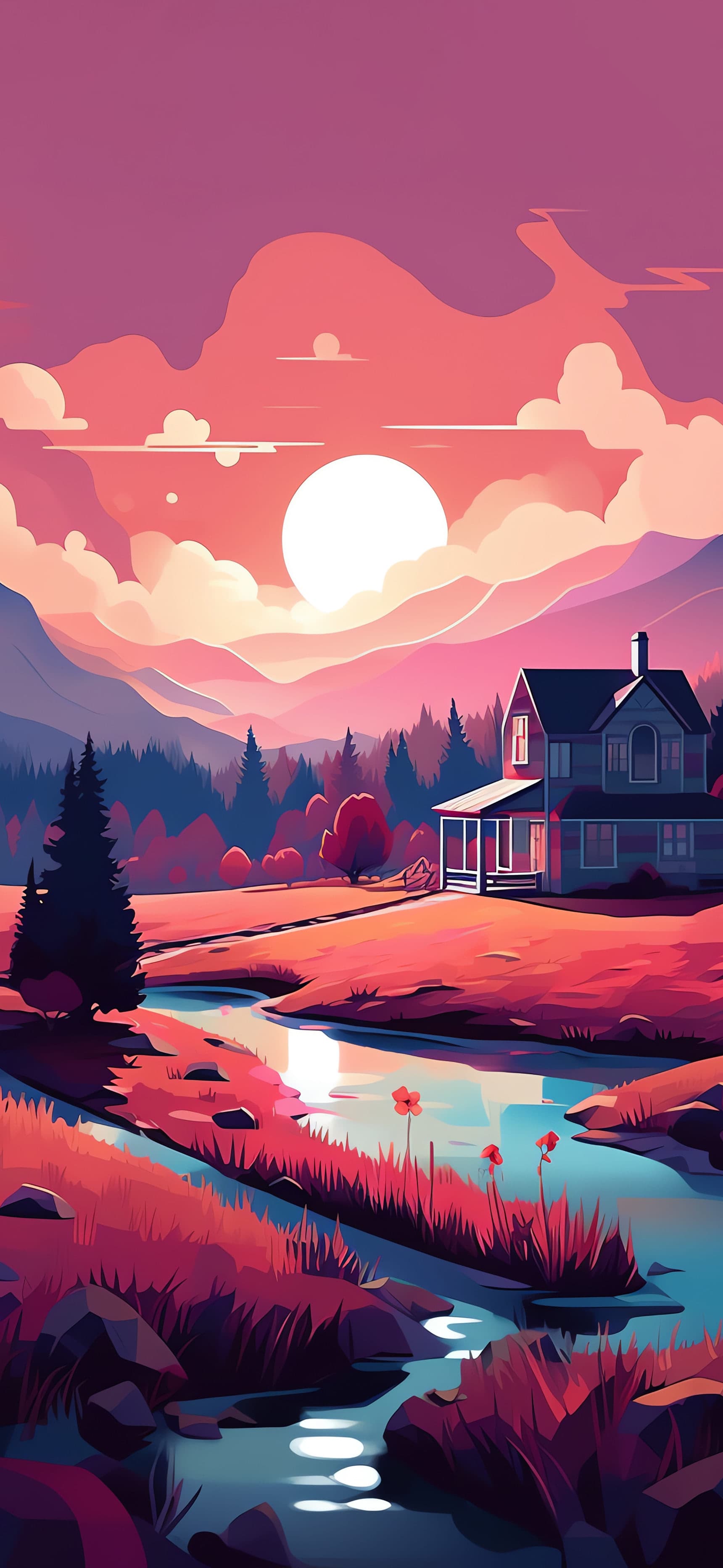 Crimson Valley Home - free phone wallpaper