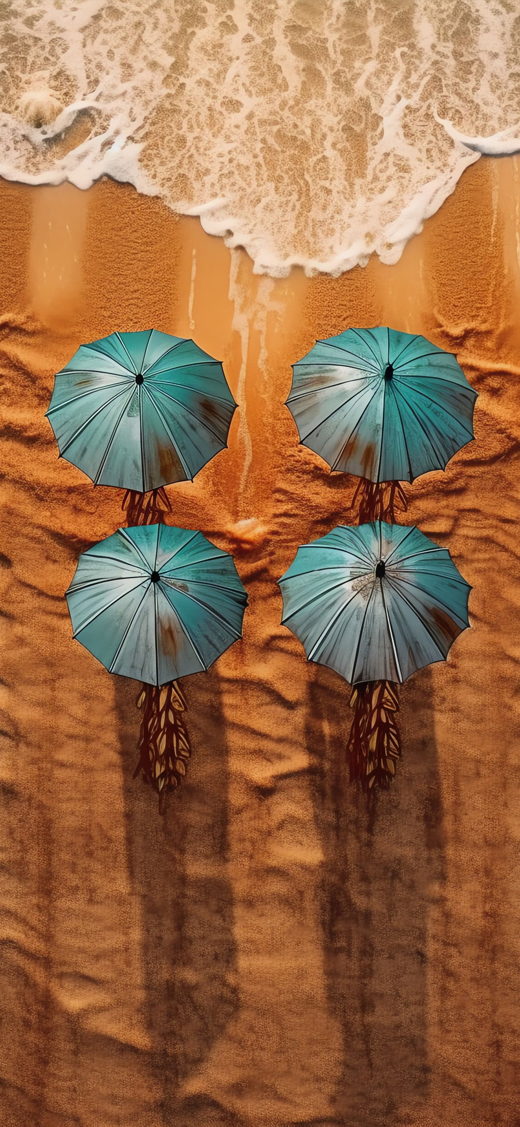 Beach Umbrella Array - free phone wallpaper