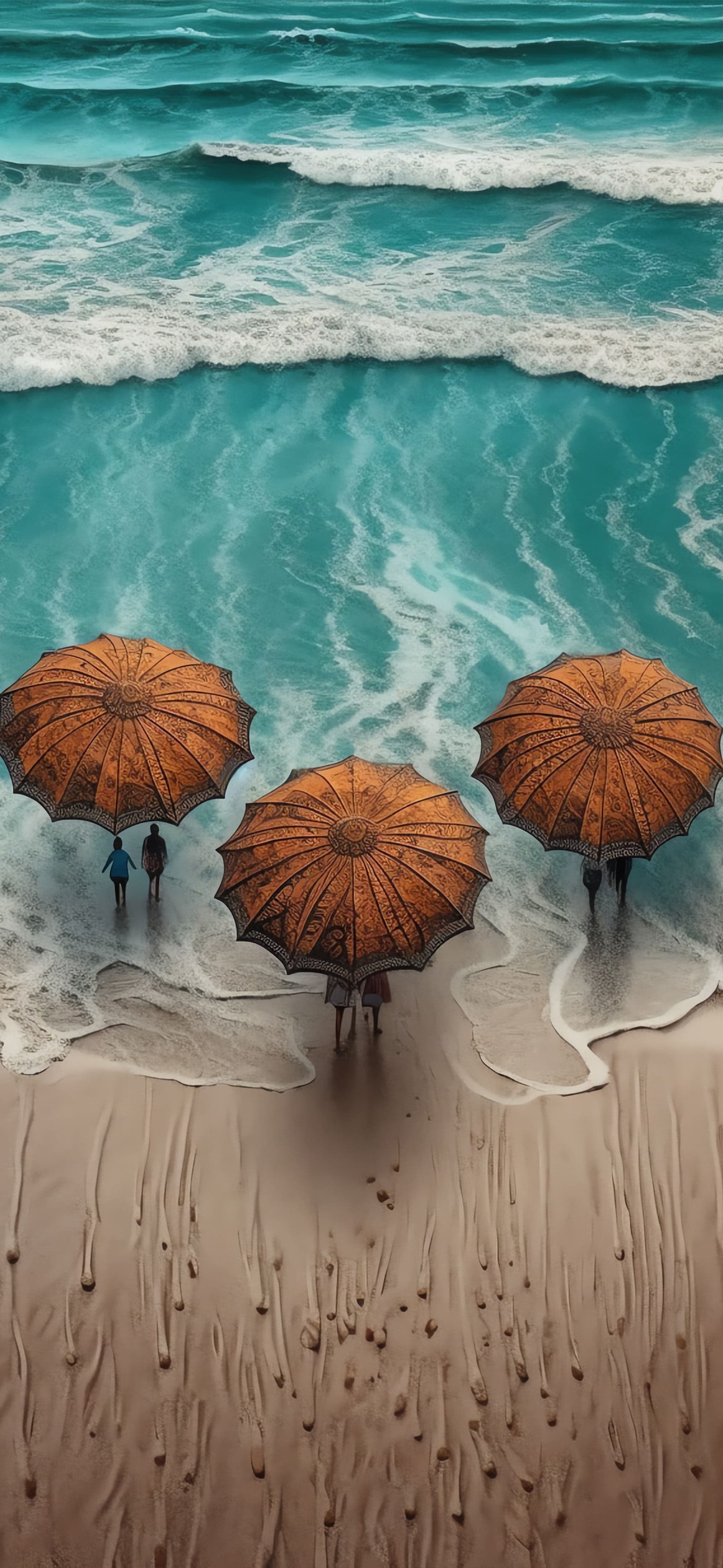 Beach Umbrella View - free phone wallpaper