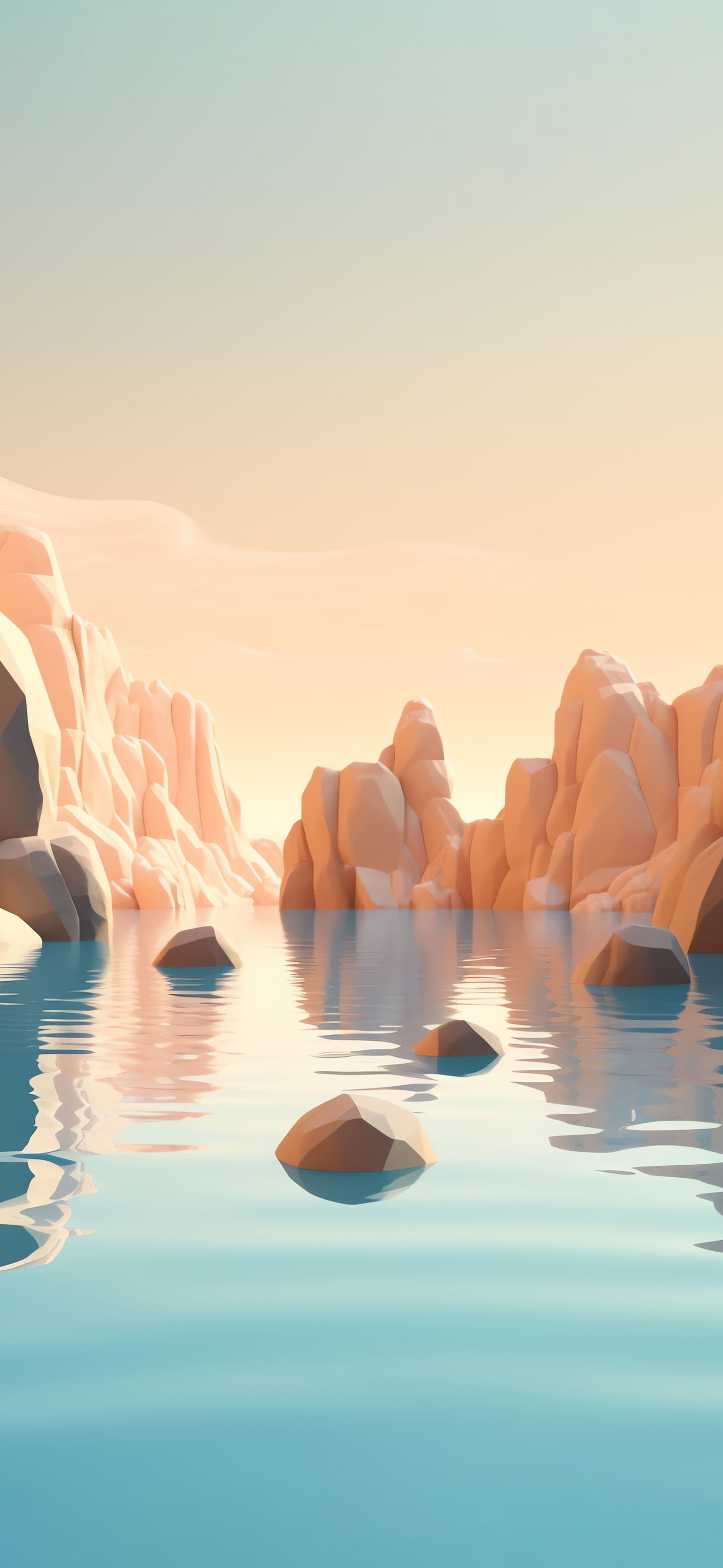 Low Poly Lake - free phone wallpaper
