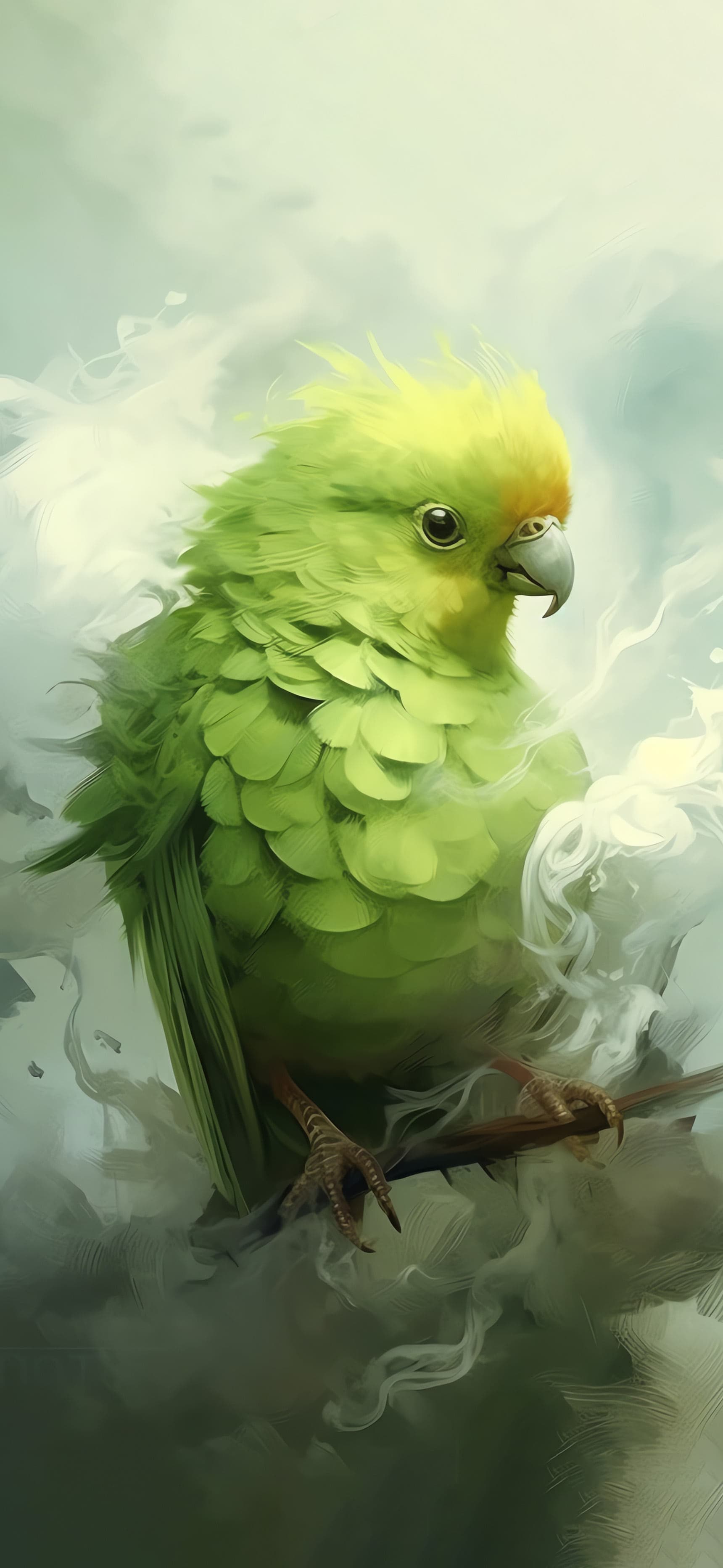 Verdant Parrot - free phone wallpaper
