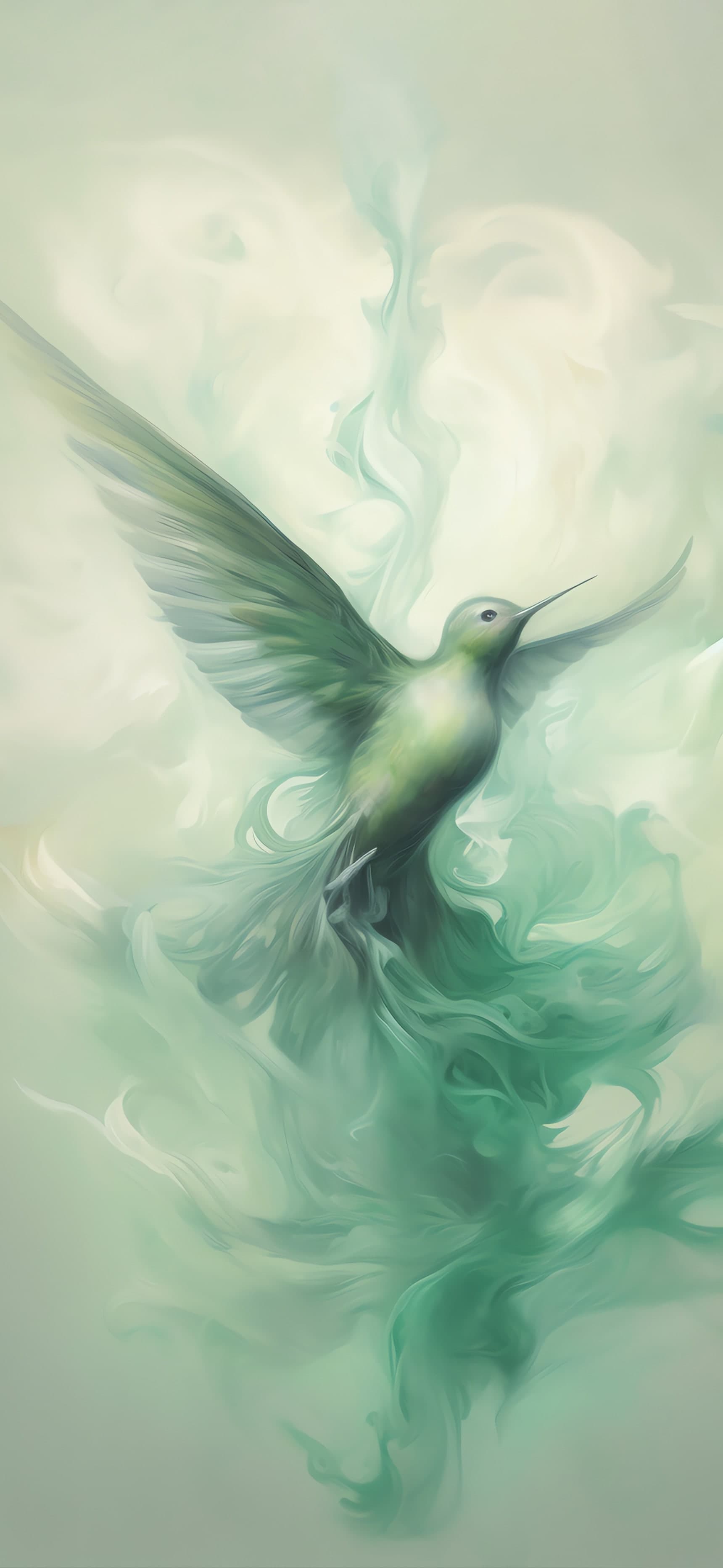 Emerald Hummingbird Flight - free phone wallpaper