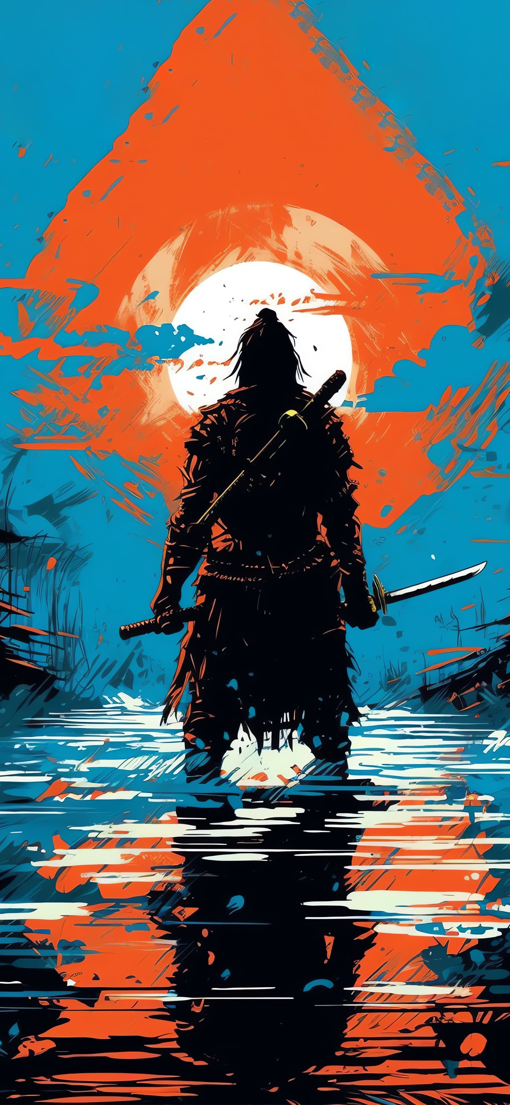 Samurai Silhouette - free phone wallpaper
