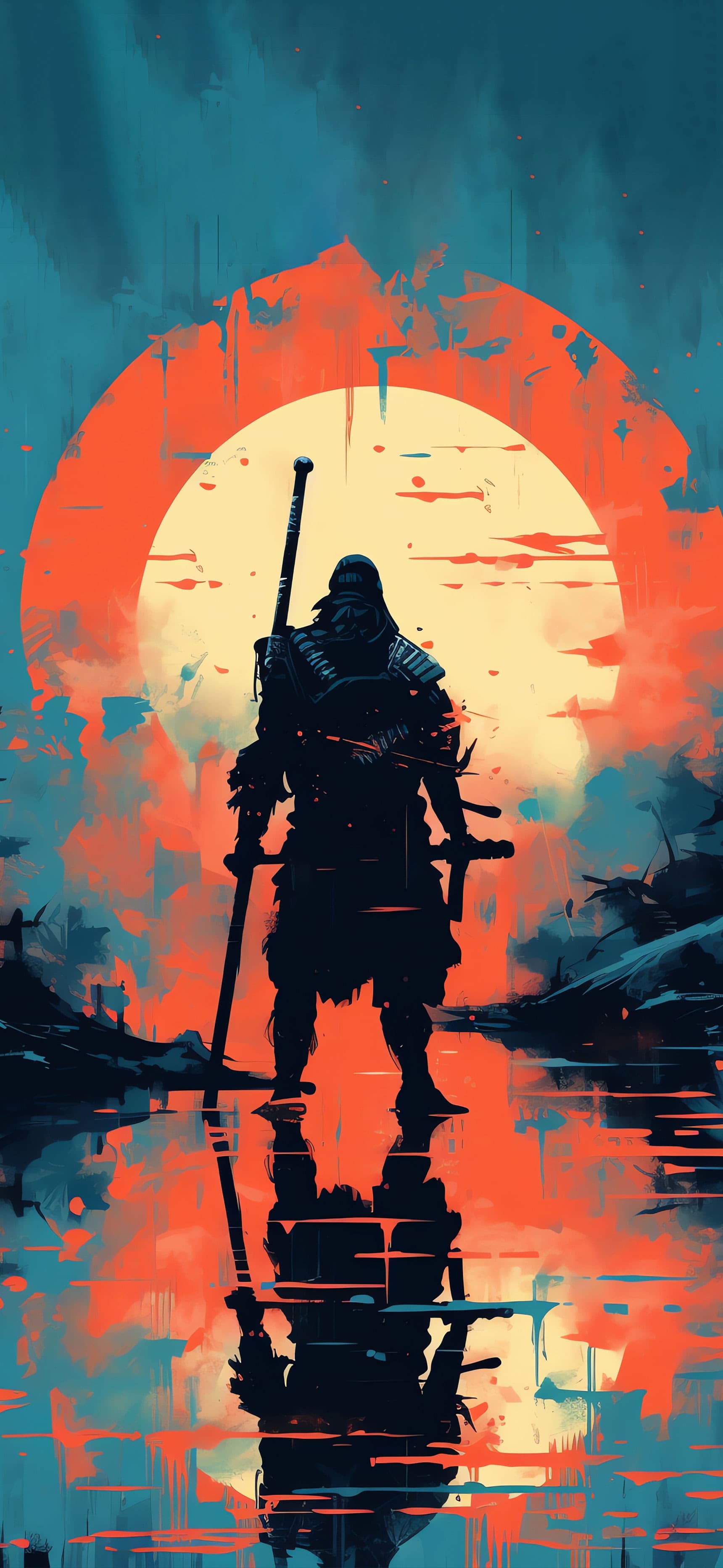 Samurai Reflection - free phone wallpaper
