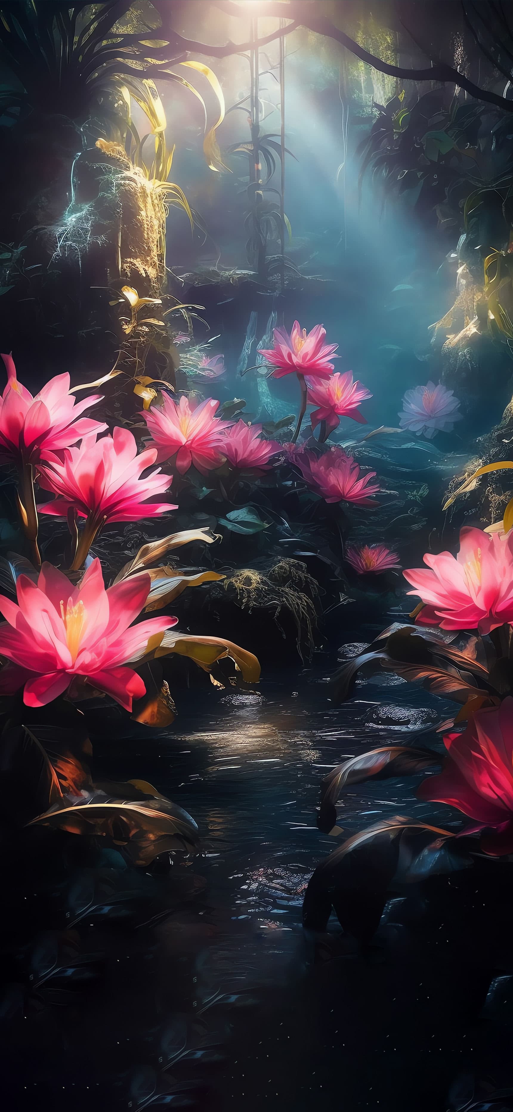 Floral Stream - free phone wallpaper