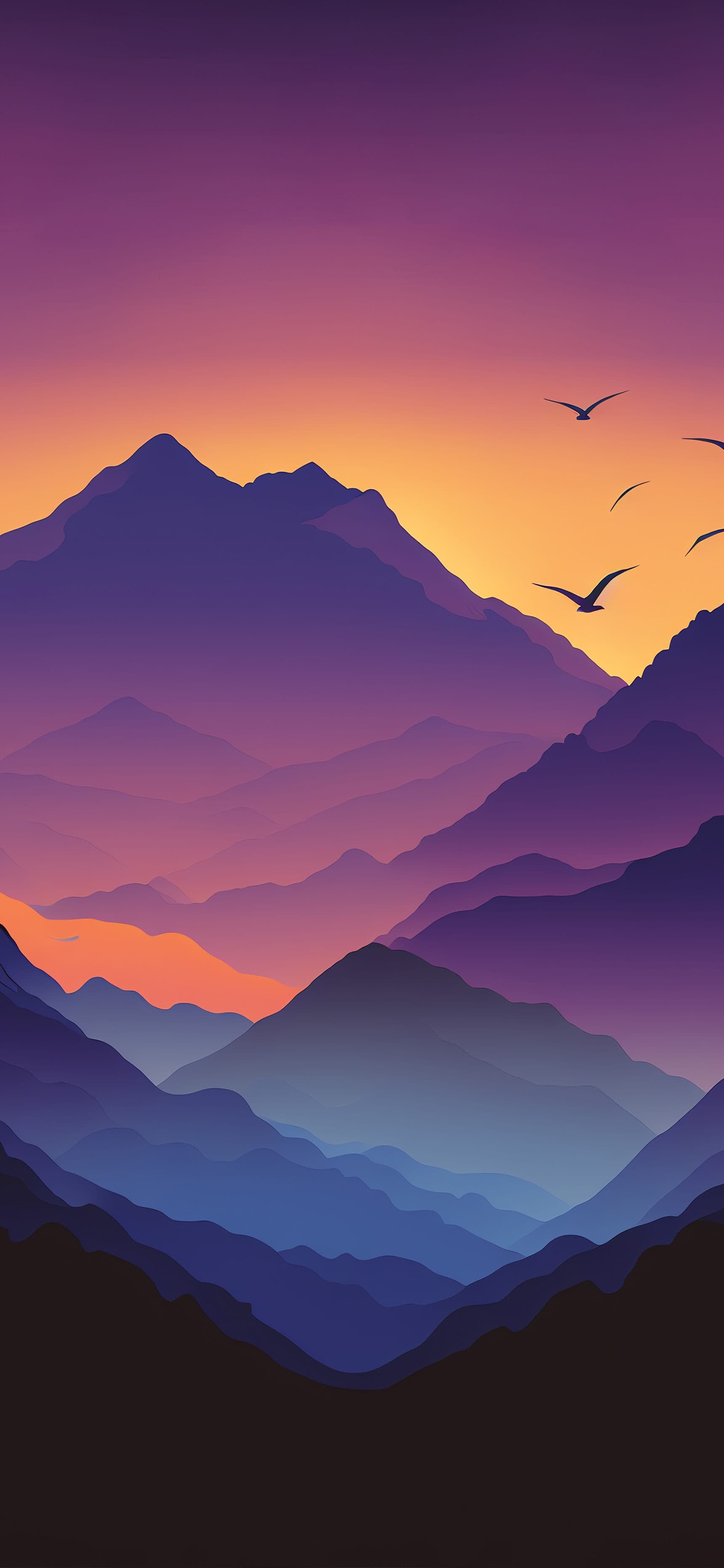 Mountain Sunset Vista - free phone wallpaper