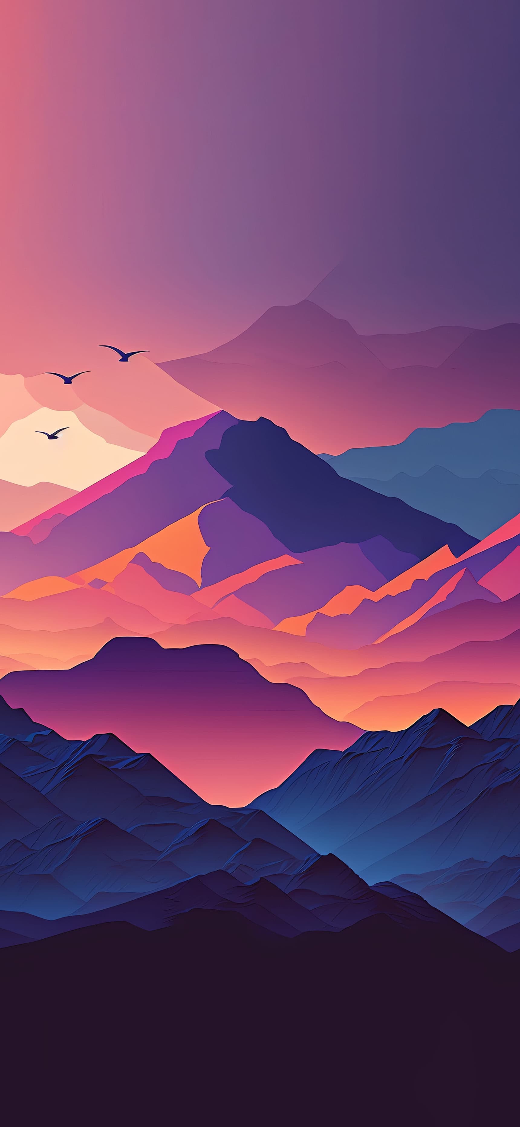 Purple Mountain Layers - free phone wallpaper