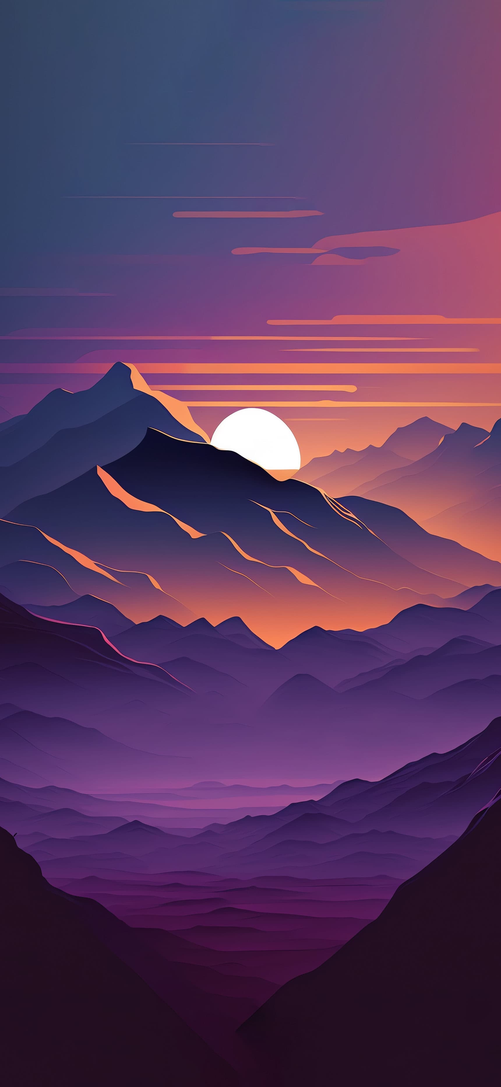 Mountain Sunset Layers - free phone wallpaper
