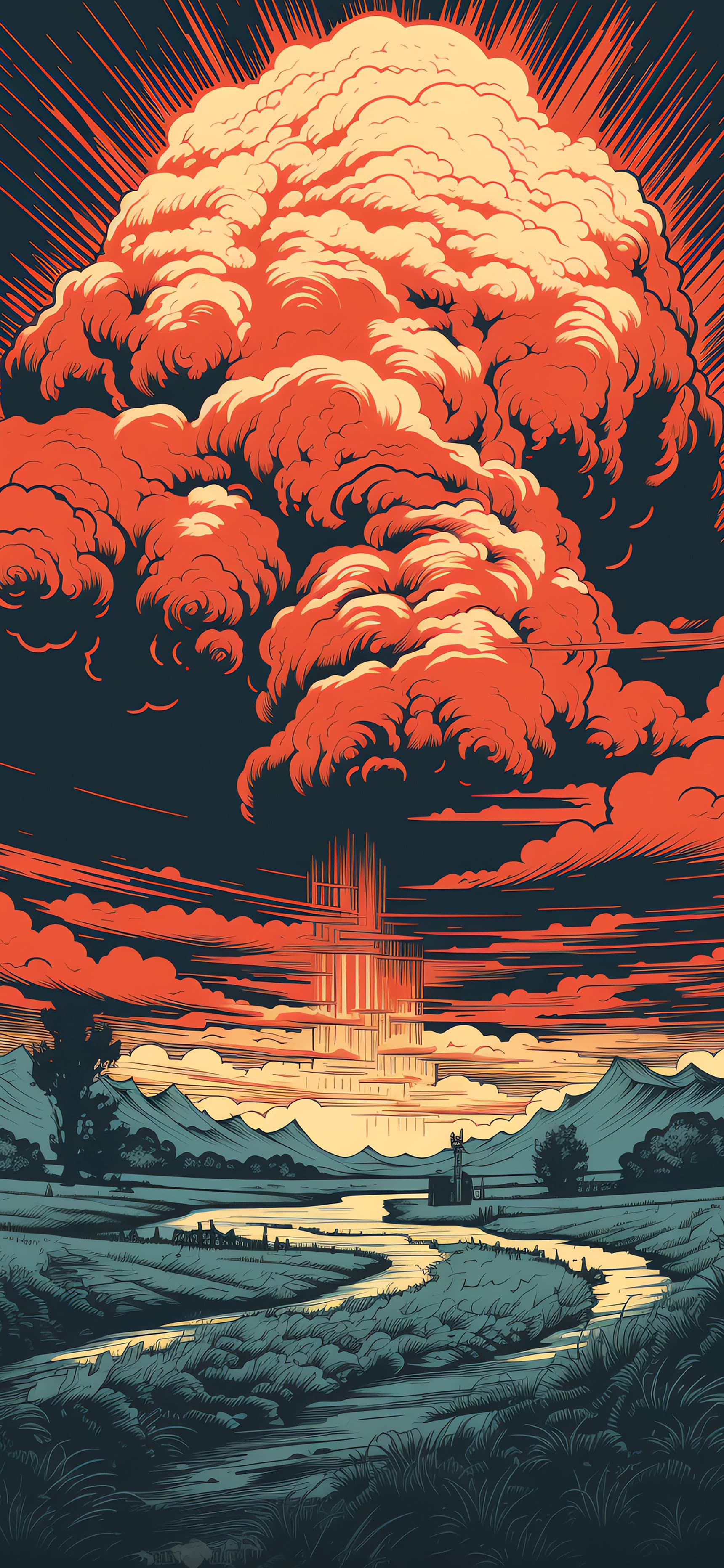 Atomic Landscape - free phone wallpaper