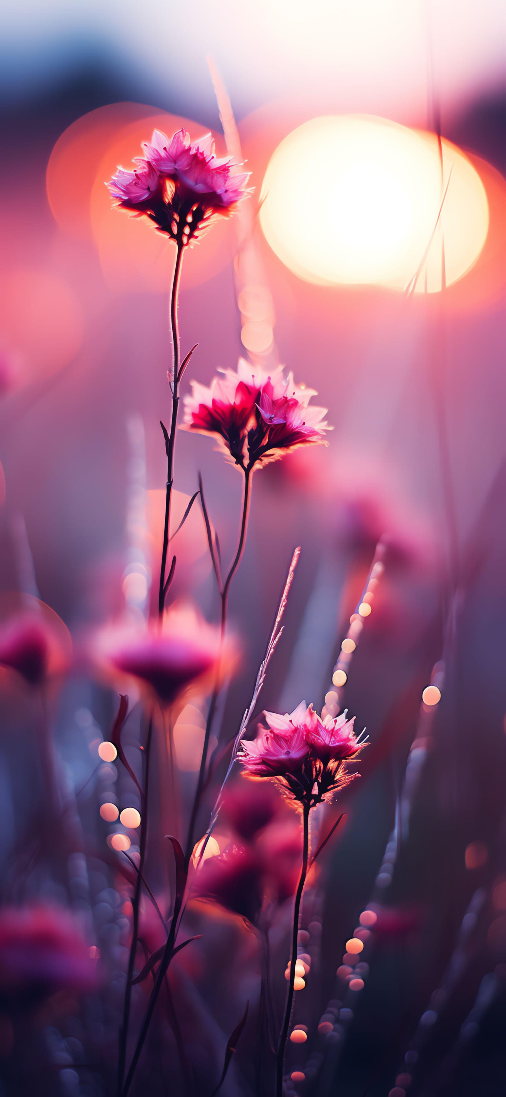 Floral Sunset Haze - free phone wallpaper