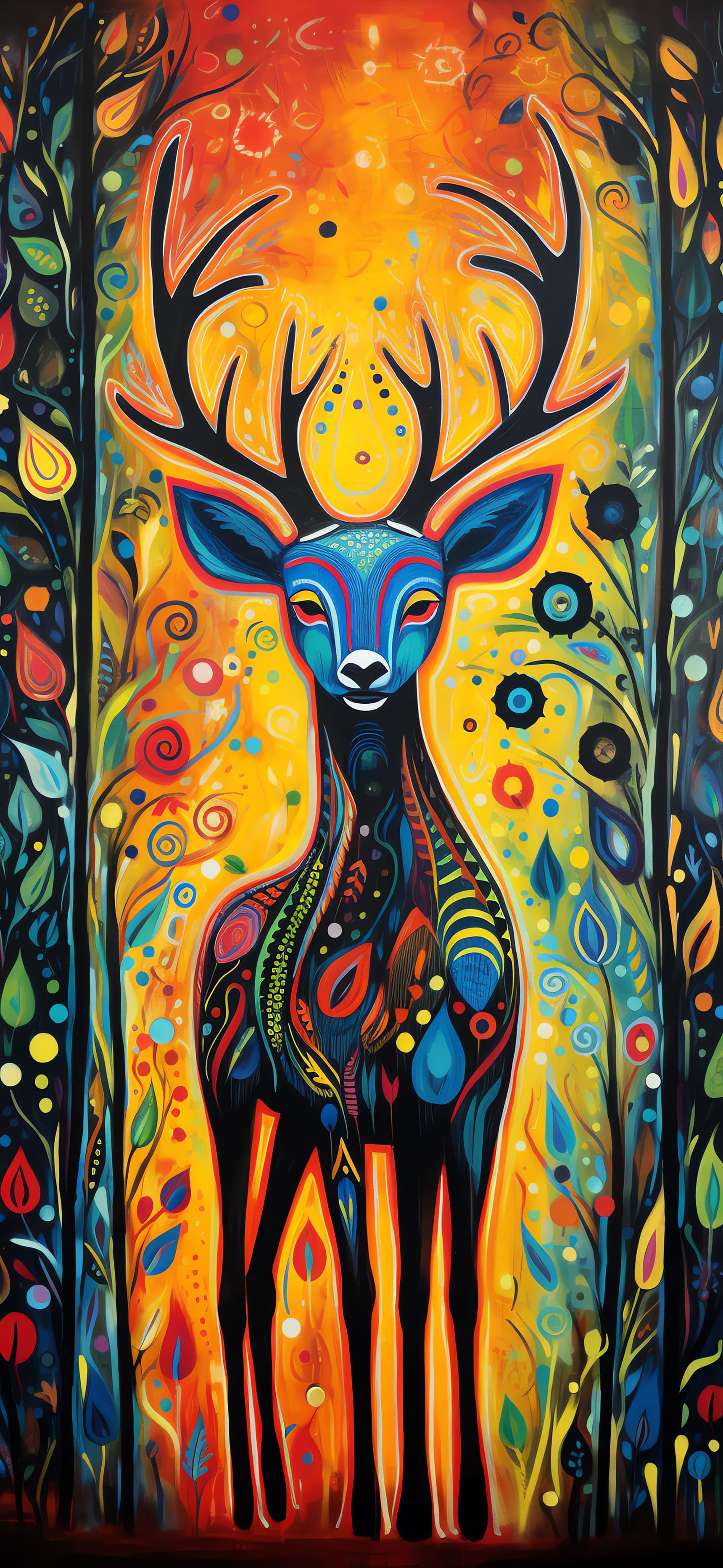 Psychedelic Deer Spirit - free phone wallpaper