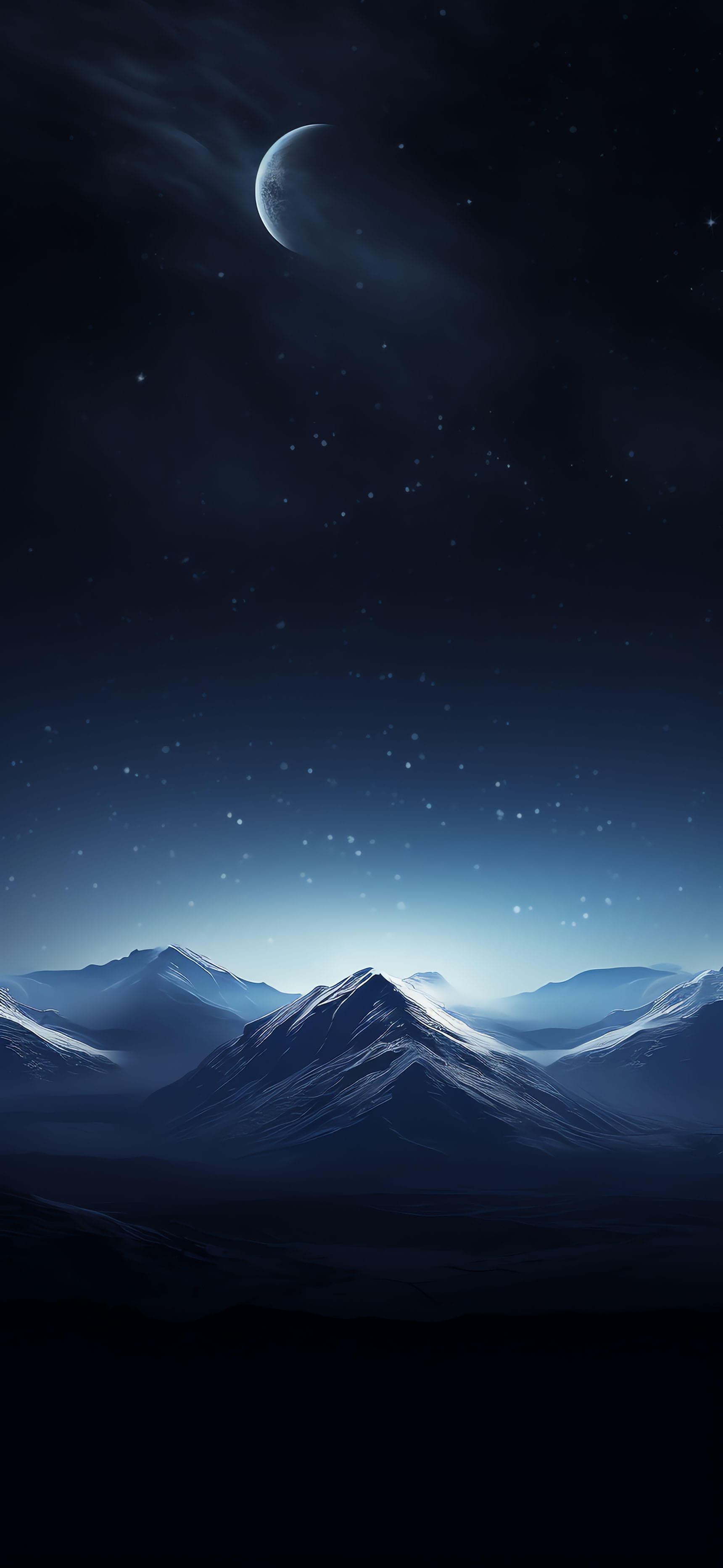 Lunar Mountainscape - free phone wallpaper
