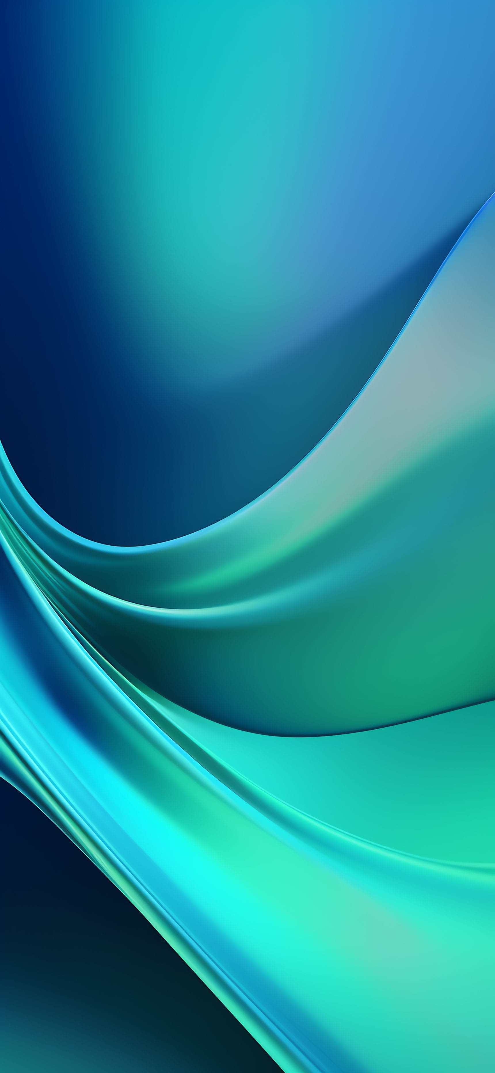 Teal Silk Waves - free phone wallpaper