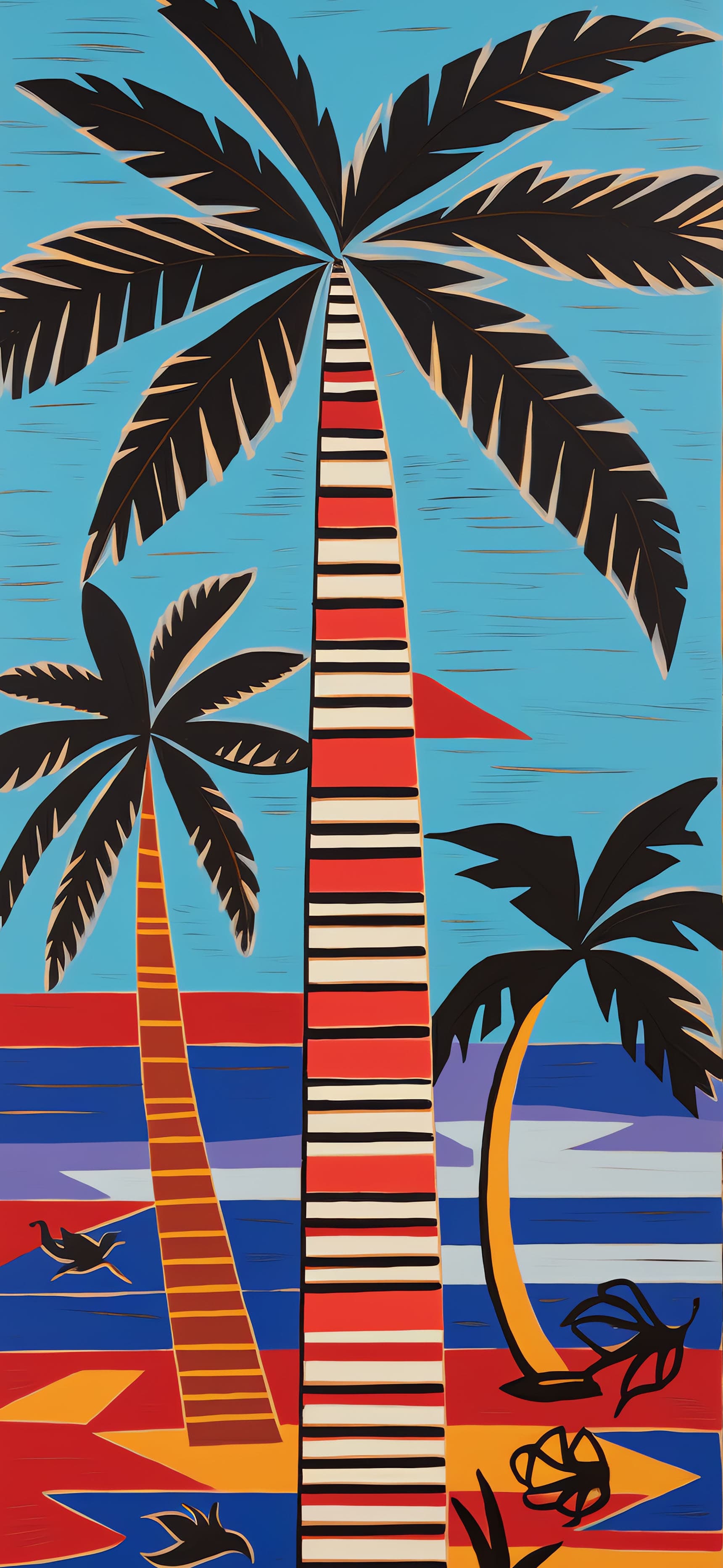 Tropical Palm Abstraction - free phone wallpaper