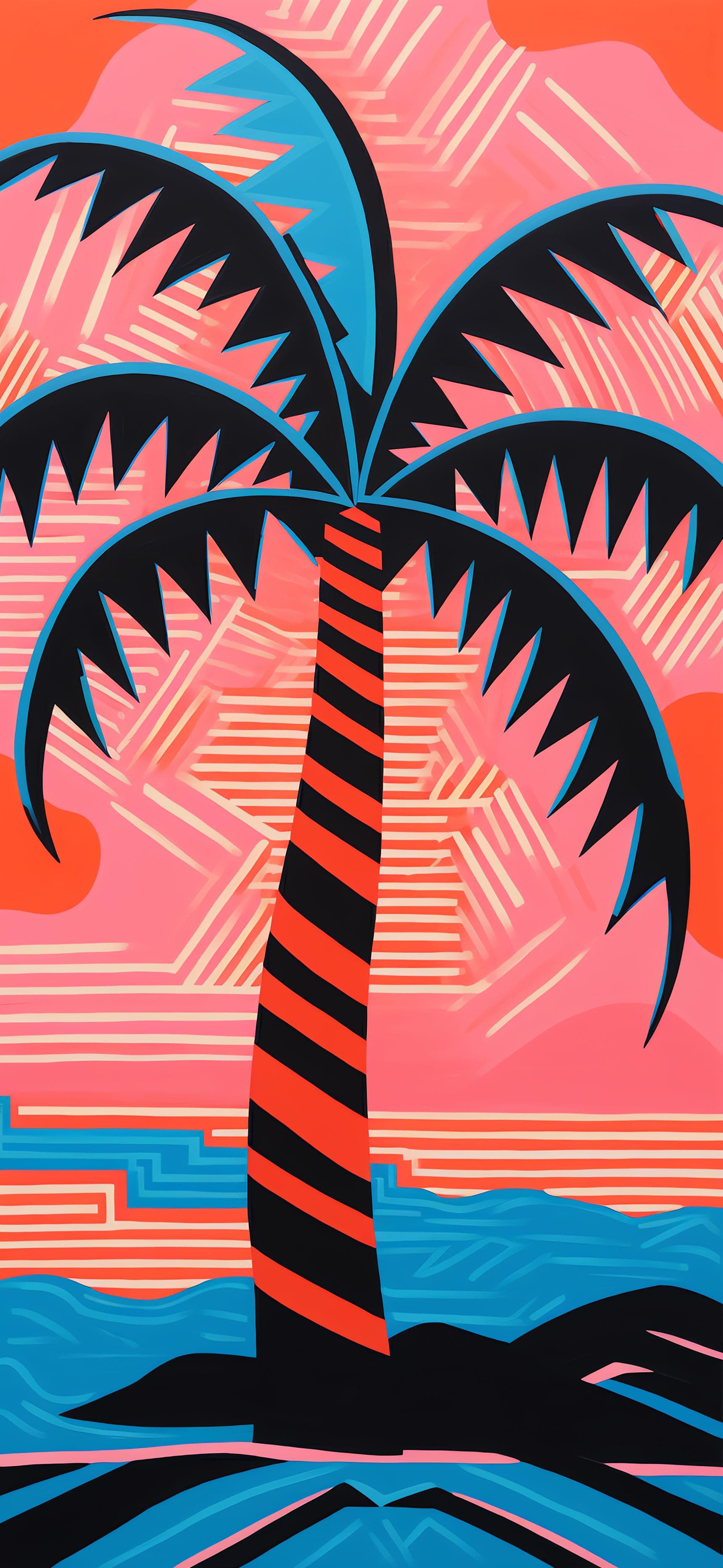 Geometric Palm - free phone wallpaper