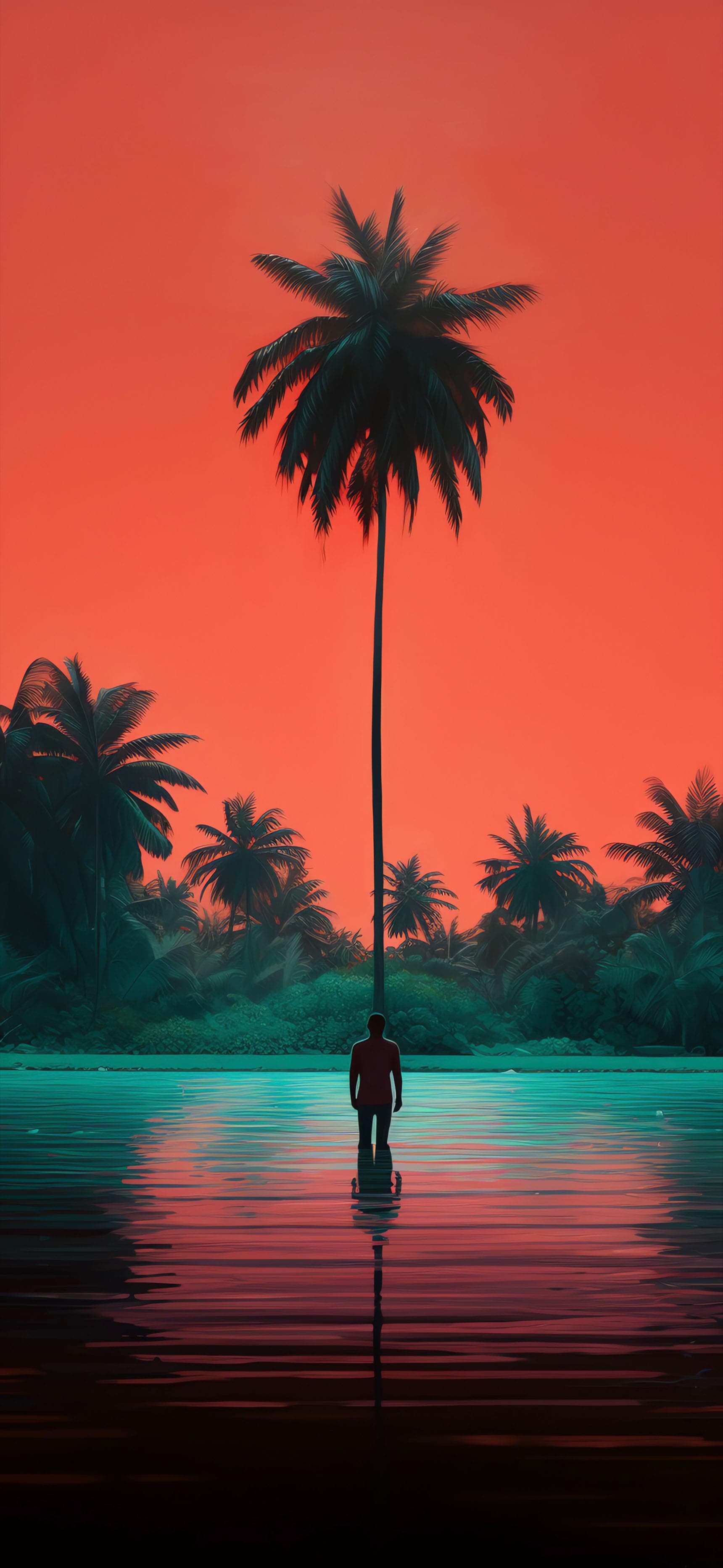 Tropical Silhouette Dream - free phone wallpaper
