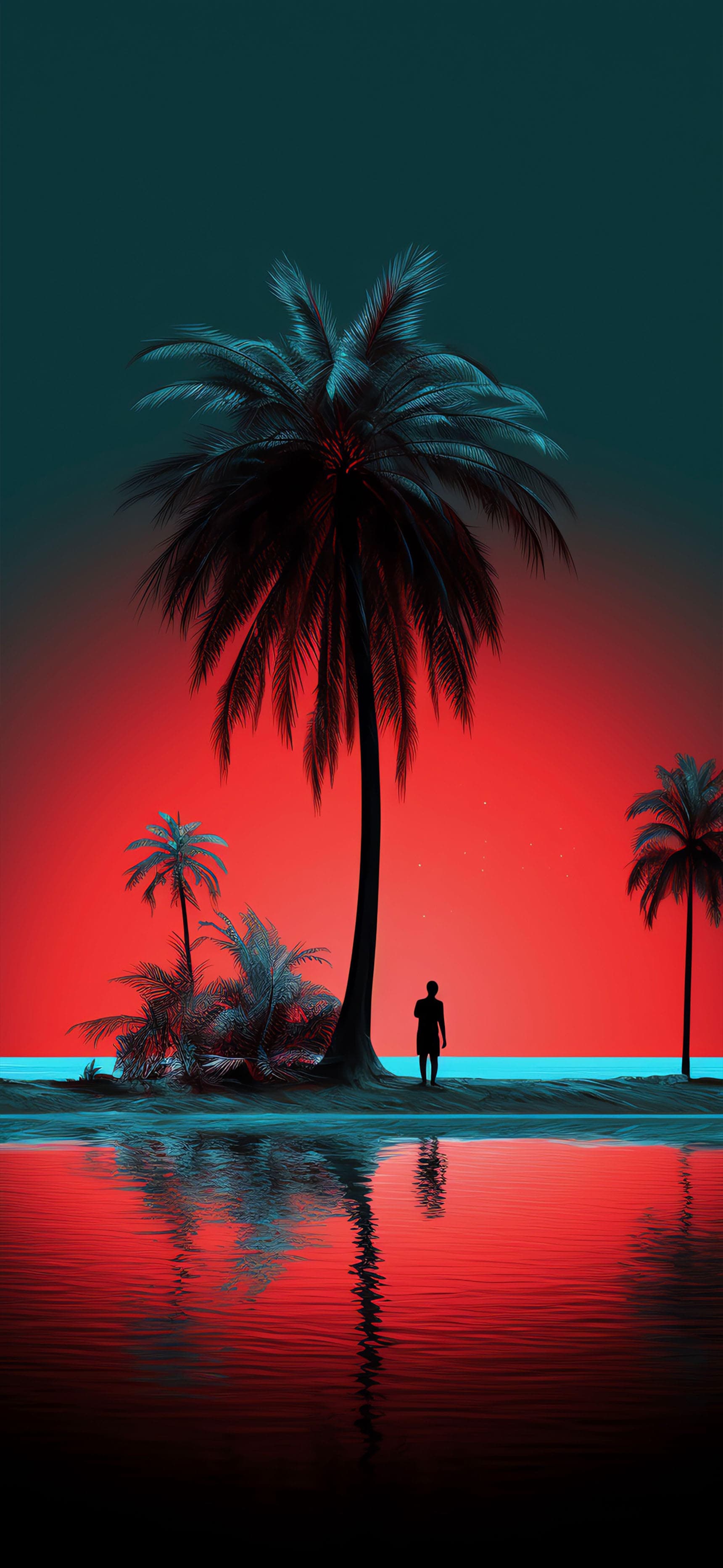 Tropical Reflection - free phone wallpaper